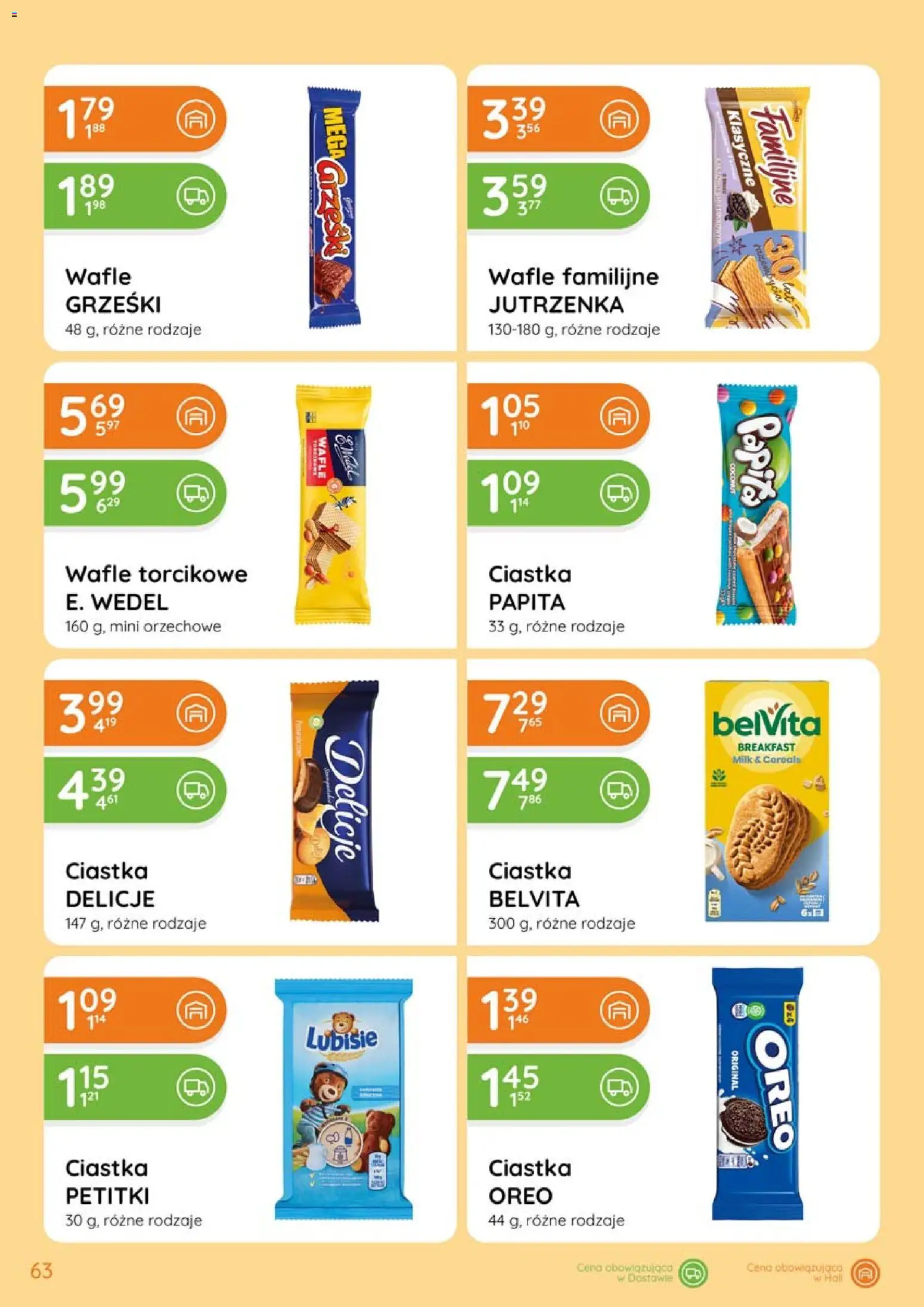 Eurocash gazetka od 20.08.2026 | Strona: 63 | Produkty: Belvita, Wafle, Oreo, Ciastka