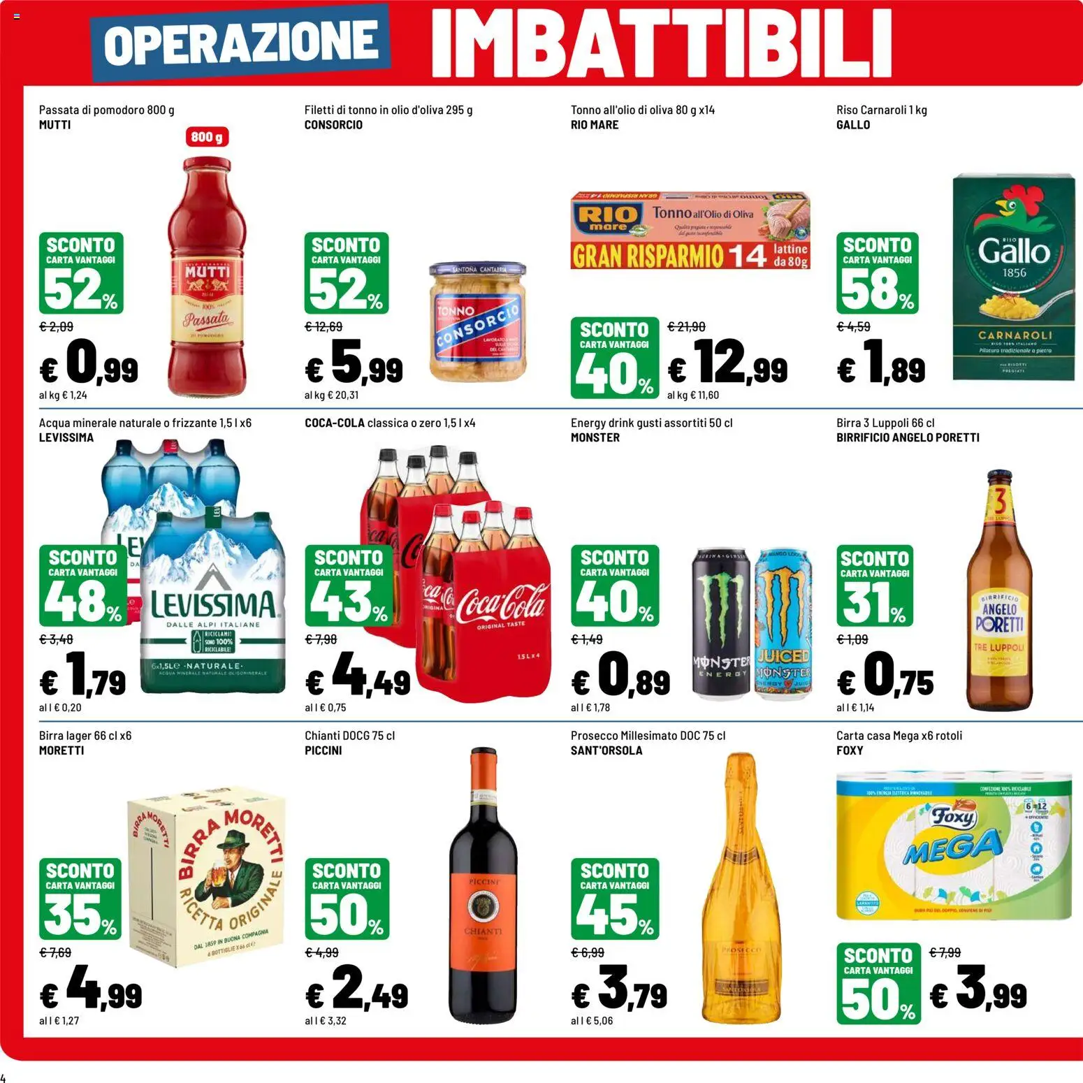 Volantino Iper del 19/08/2026 | Pagina: 4 | Prodotti: Riso, Olio, Tonno, Acqua minerale