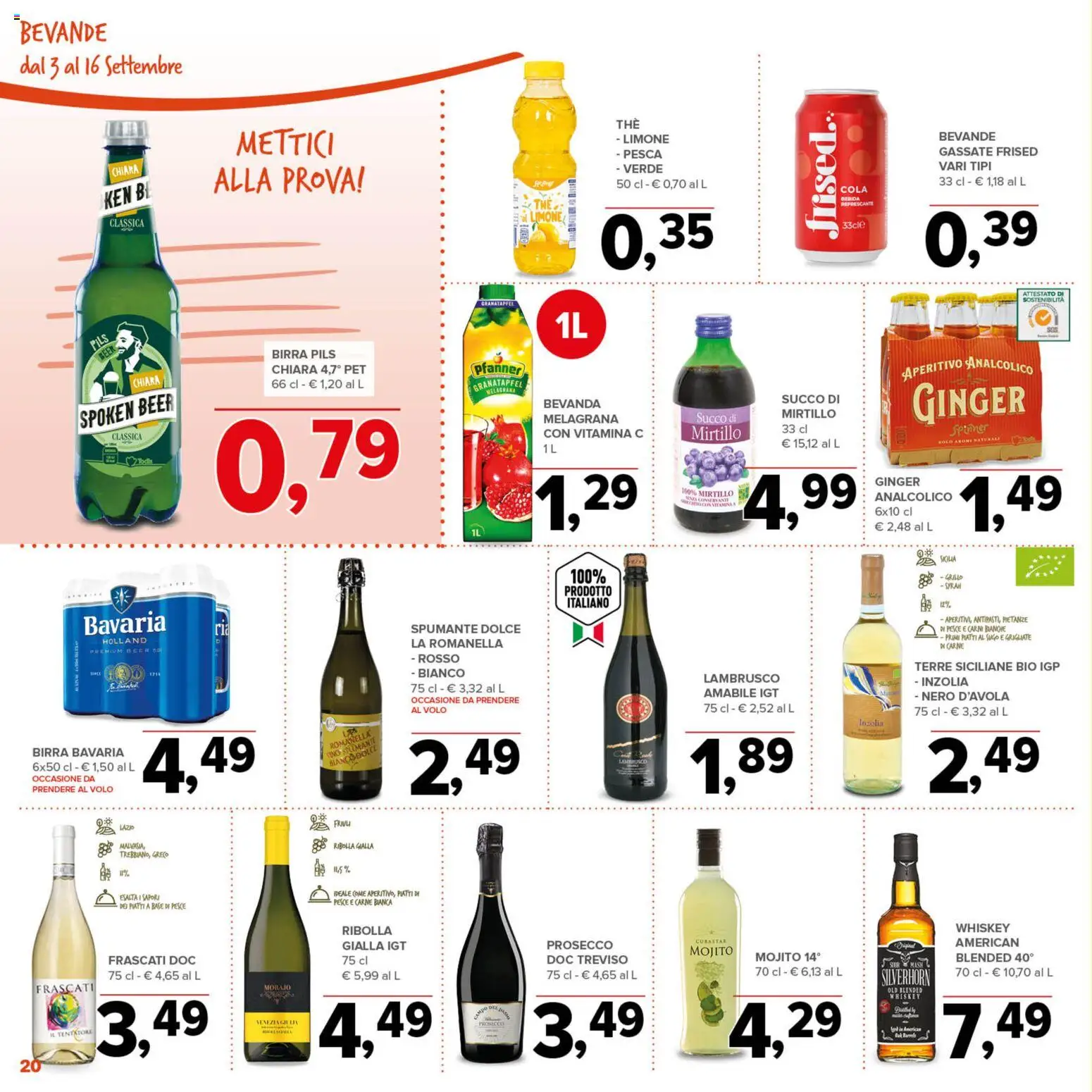 Volantino Todis del 03/09/2026 | Pagina: 20 | Prodotti: Succo, Birra, Prosecco, Spumante
