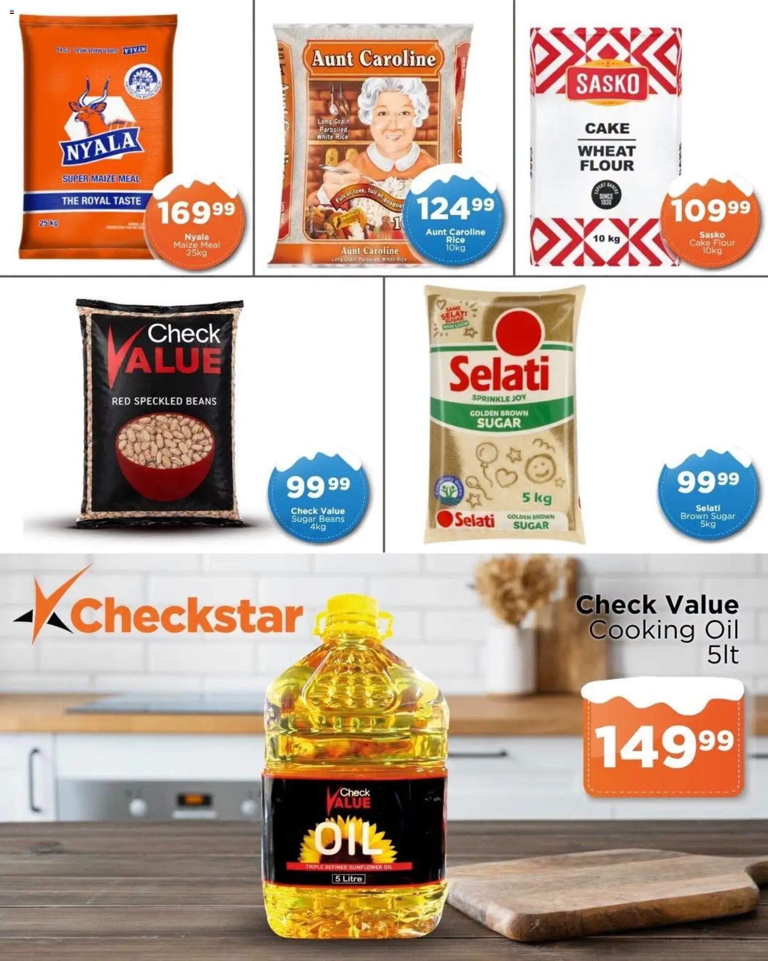 New Check Star catalogue – valid from 08/07/2026 | Page: 2 | Products: Flour, Beans, Maize meal, Sugar