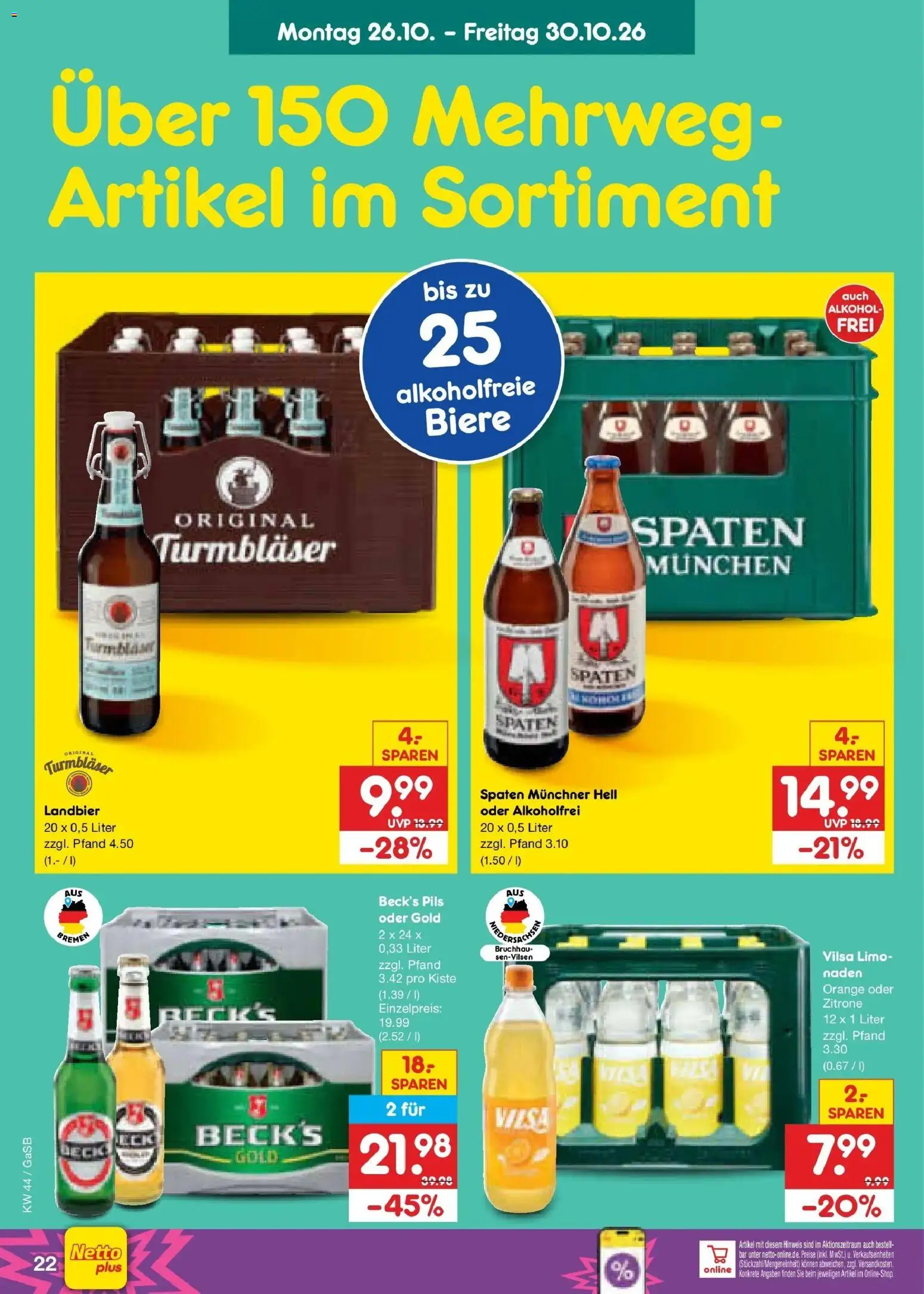 Netto Marken-Discount Prospekt Oldenburg – gültig ab 26.10.2026 | Seite: 30 | Produkte: Pils, Alkohol, Zitrone