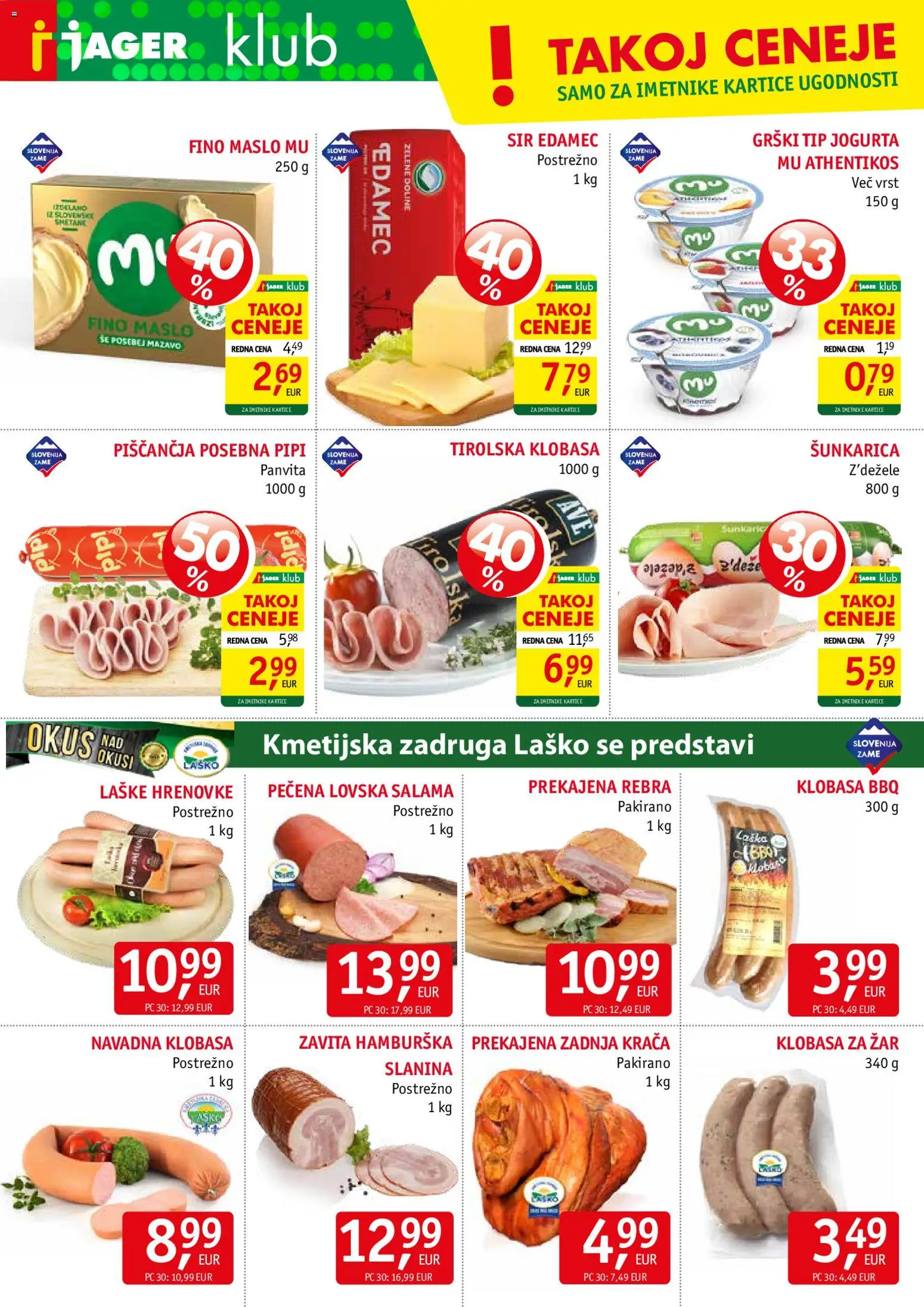 Novi Jager katalog ponudbe – veljaven od 29.07.2026 | Stran: 4 | Izdelki: Zar, Slanina, Maslo, Salama
