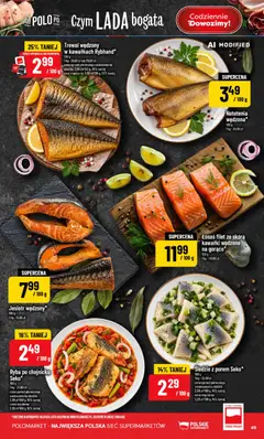 Pogląd oferty "POLOmarket gazetka" - ważna od 23.09.2026 | Strona: 49 | Produkty: Łosoś, Łosoś filet, Filet, Ryba