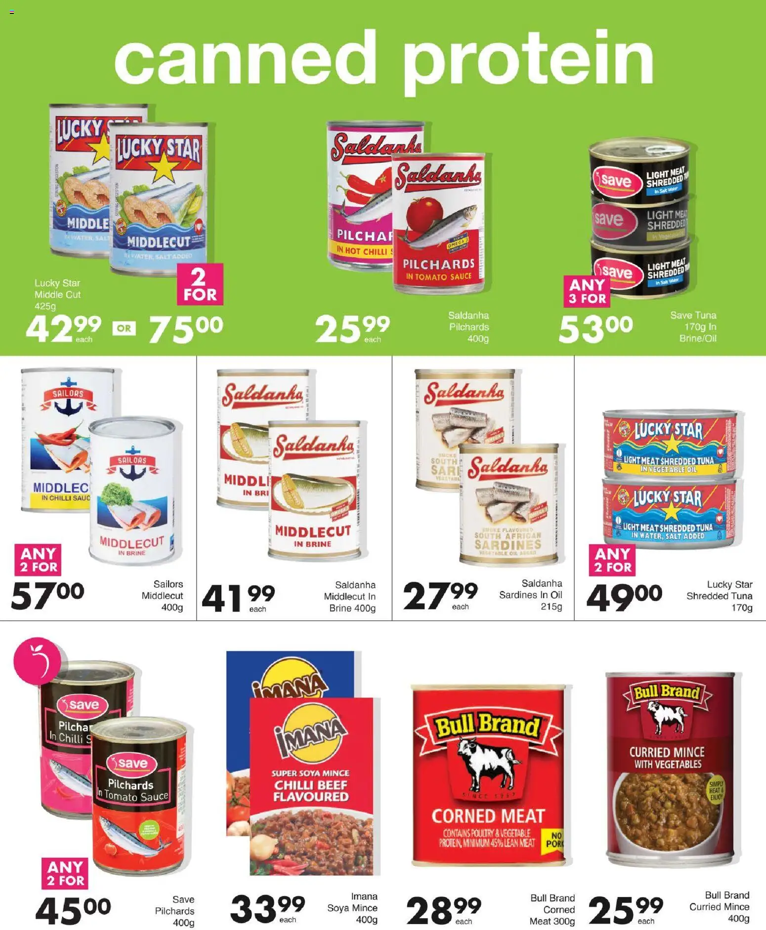 New Save catalogue – valid from 29/09/2026 | Page: 19 | Products: Pilchards, Beef, Tomato sauce, Water