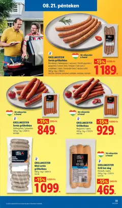GRILLMEISTER Grillkolbász, Magyaros / sajtos - amely érvényes a következő dátumtól: 2026.08.19. | Oldal: 33