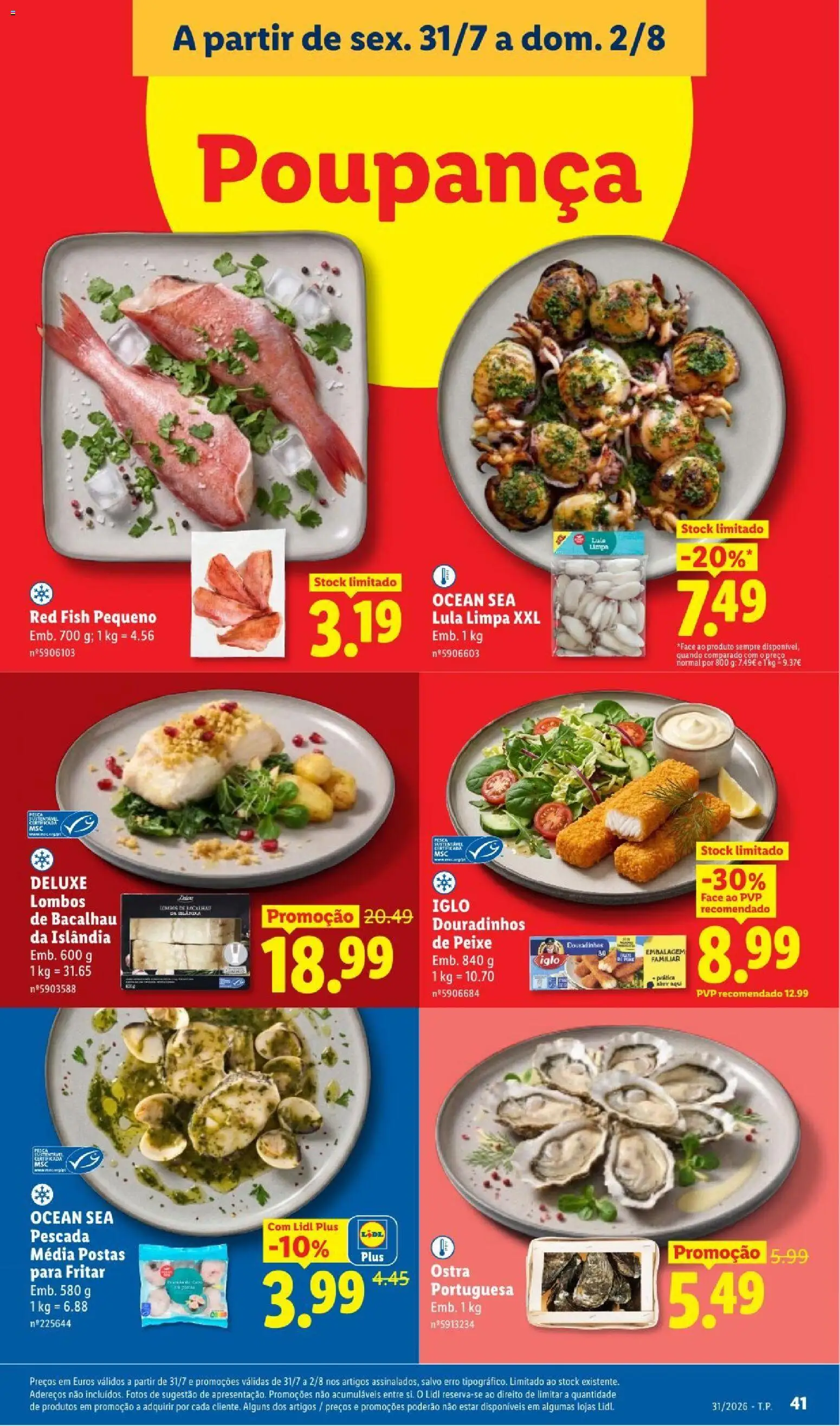 Lidl folheto │ válido de 27/07/2026 | Página: 41 | Produtos: Bacalhau, Pescada, Peixe