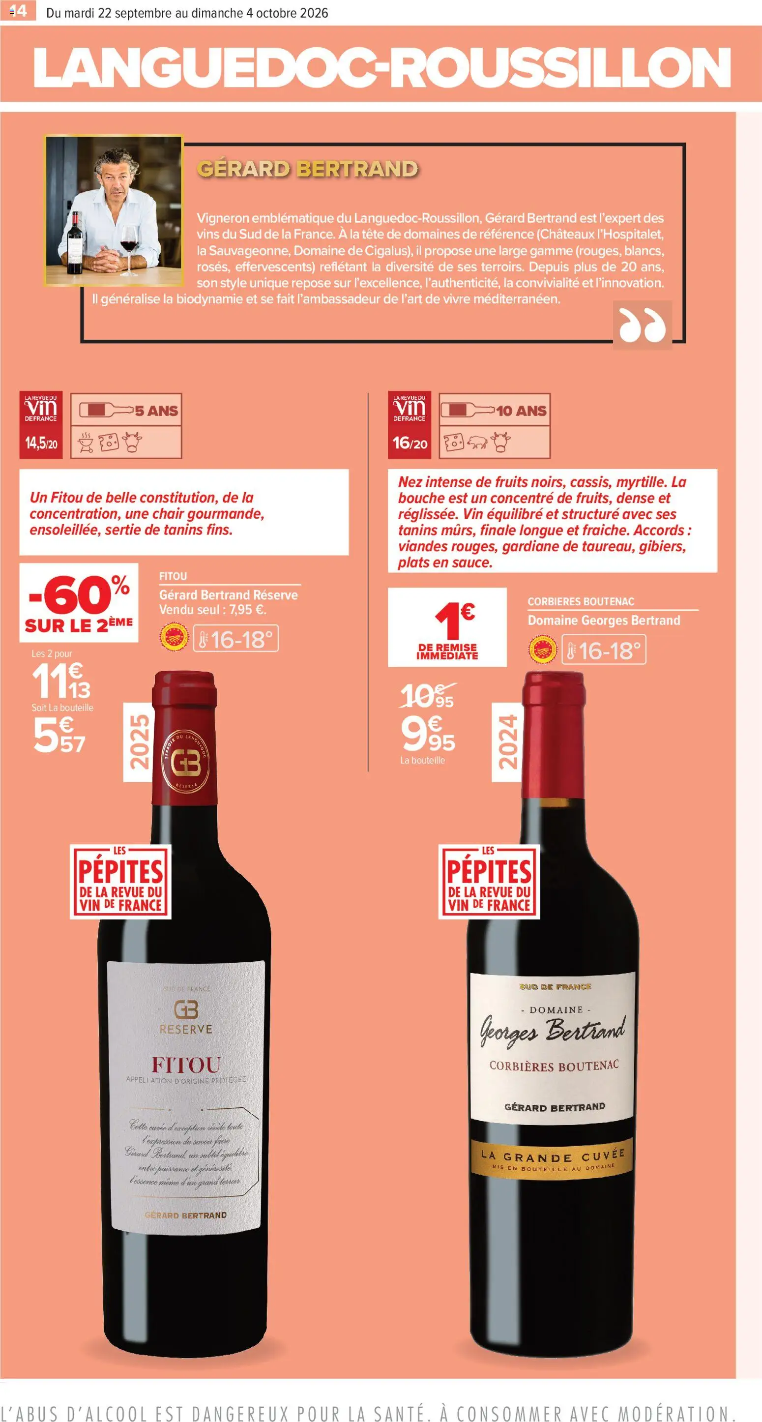 {H1} | Page: 14 | Produits: Fitou, Fruits, Bouteille, Vin