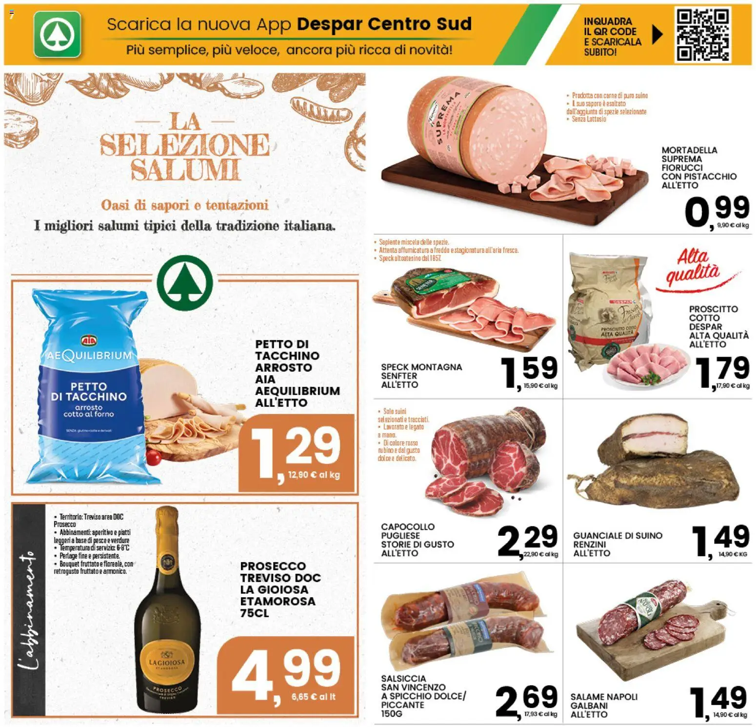 Volantino Interspar del 21/09/2026 | Pagina: 7 | Prodotti: Speck, Piatti, Mortadella, Senza lattosio