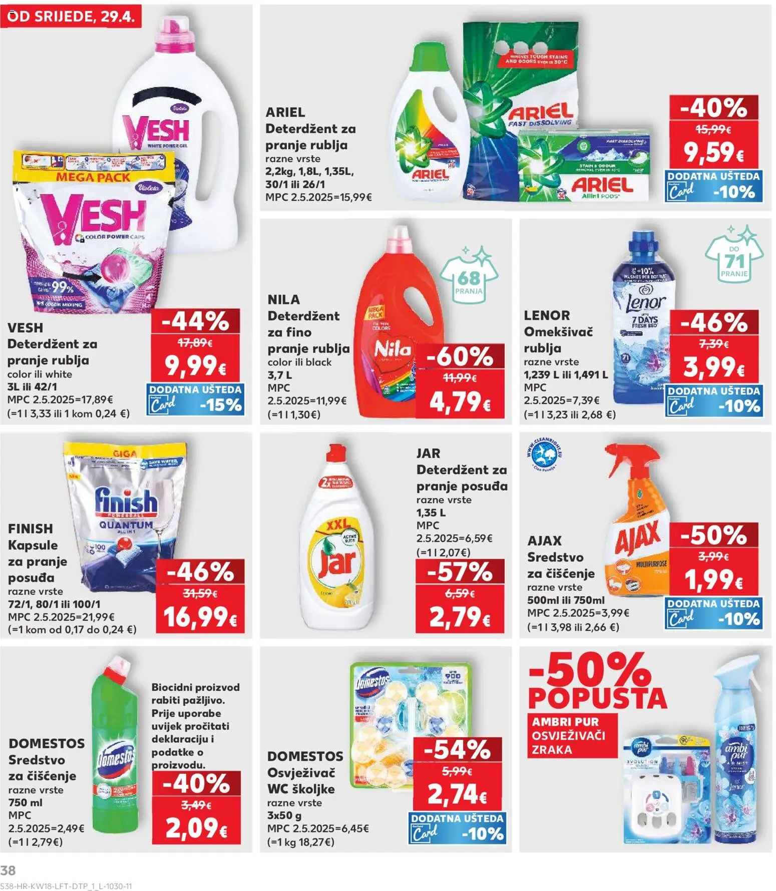 Kaufland katalog | vrijedi od 29.04.2026 | Stranica: 38 | Proizvodi: Domestos, Nila, Ajax, Lenor