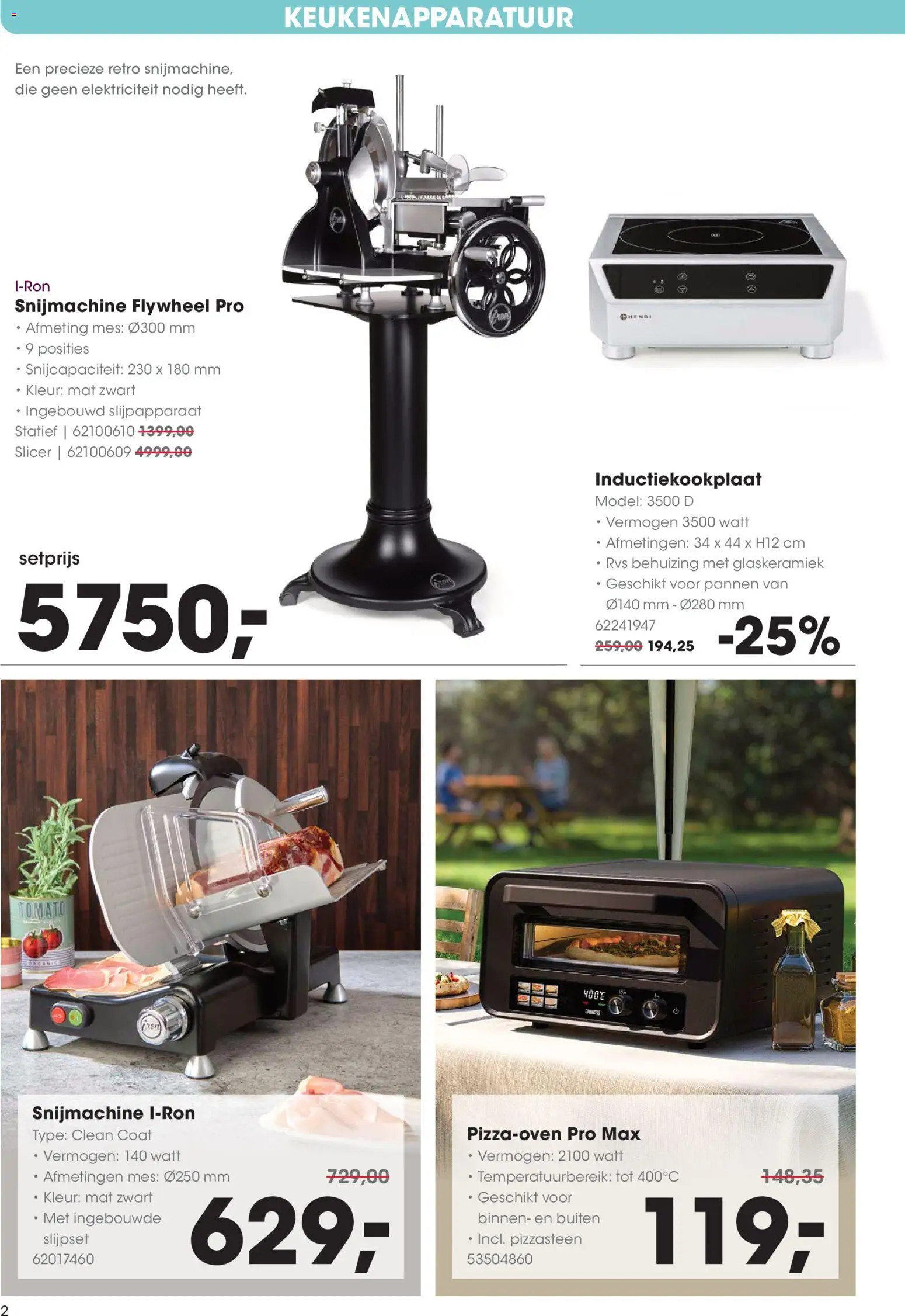 {H1} | Pagina: 2 | Producten: Pannen, Behuizing, Snijmachine, Inductiekookplaat