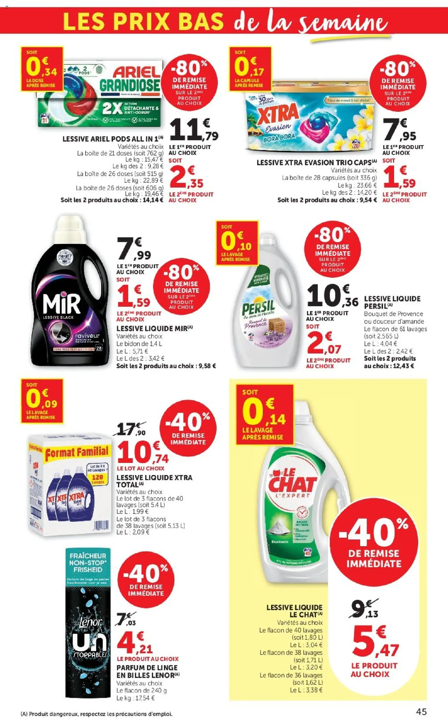 {H1} | Page: 45 | Produits: Ariel pods, Capsules, Parfum, Lessive Xtra