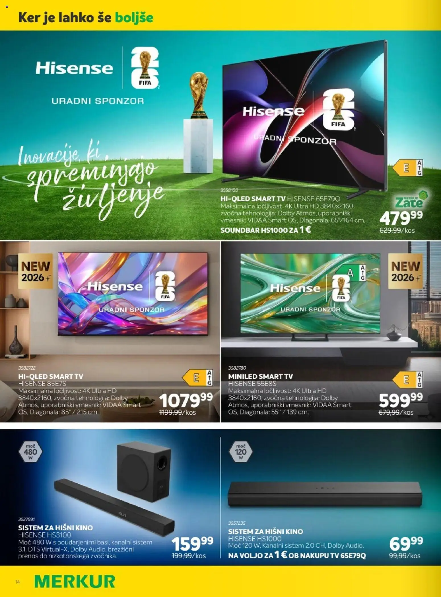 Novi Merkur katalog ponudbe – veljaven od 17.06.2026 | Stran: 14 | Izdelki: Tv