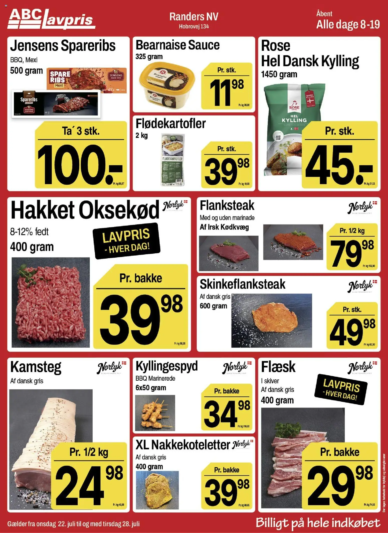 Abc Lavpris tilbudsavis – gyldig fra 22/07/2026 | Side: 4 | Produkter: Ribs, Oksekød, Spareribs