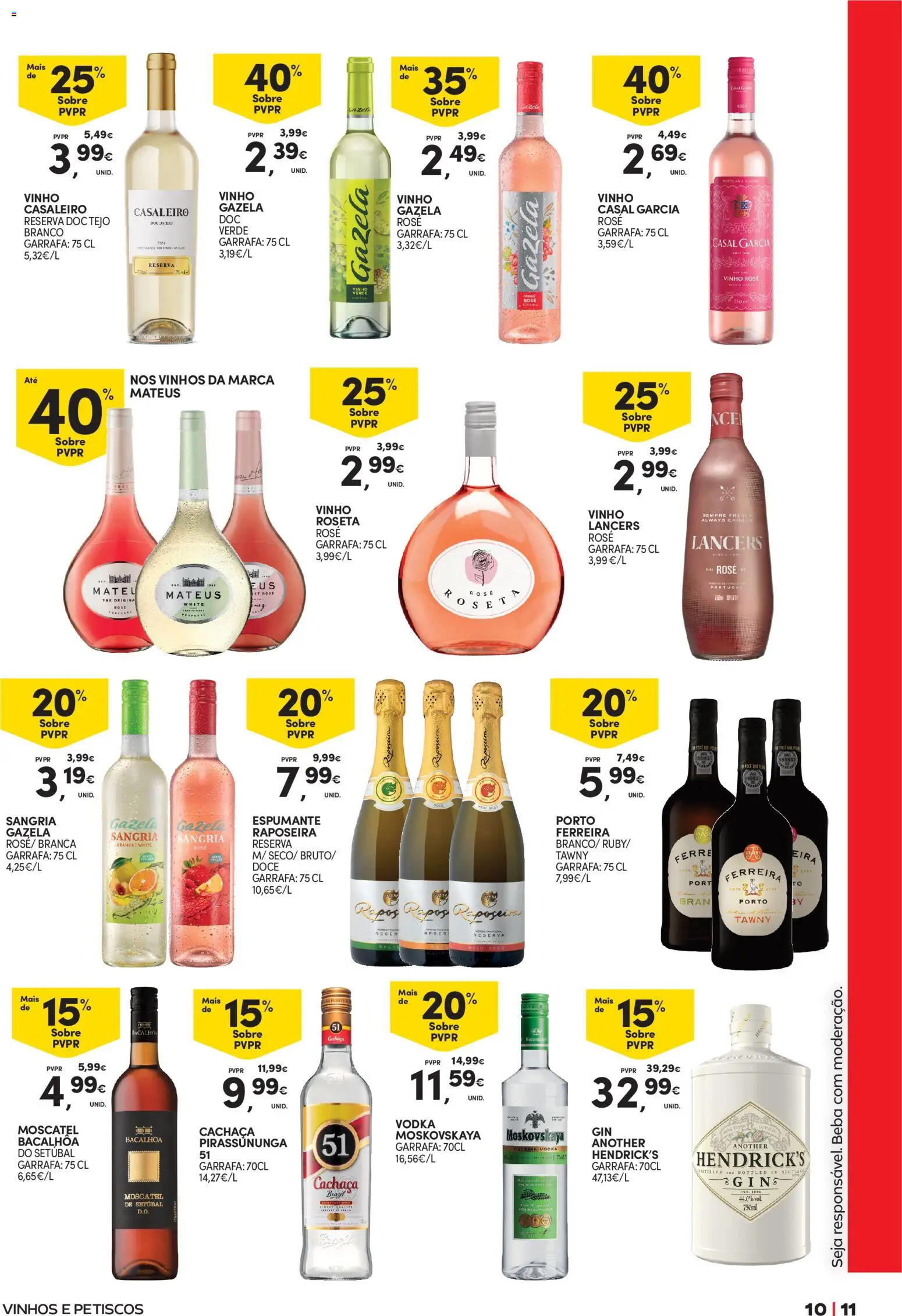 Continente - Açores Cervejas, Vinhos e Mariscos │ válido de 09.06.2026 | Página: 11 | Produtos: Espumante, Cachaça, Gin, Vodka