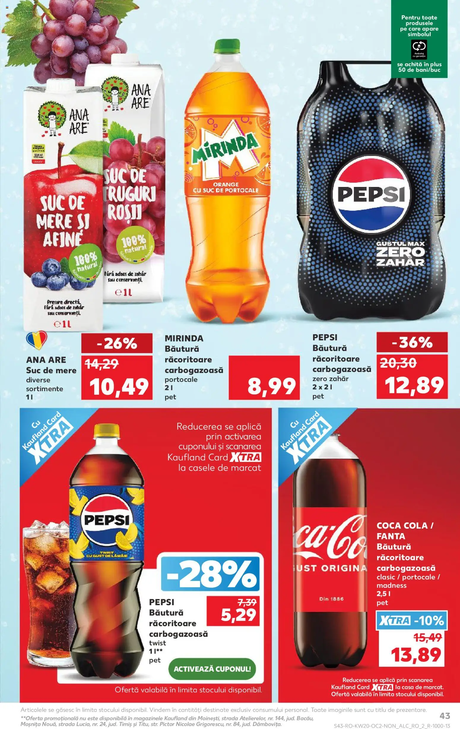 Noul catalog Kaufland – valabil de la 13.05.2026 | Pagină: 43 | Produse: Afine, Amerikan servis, Suc, Mere