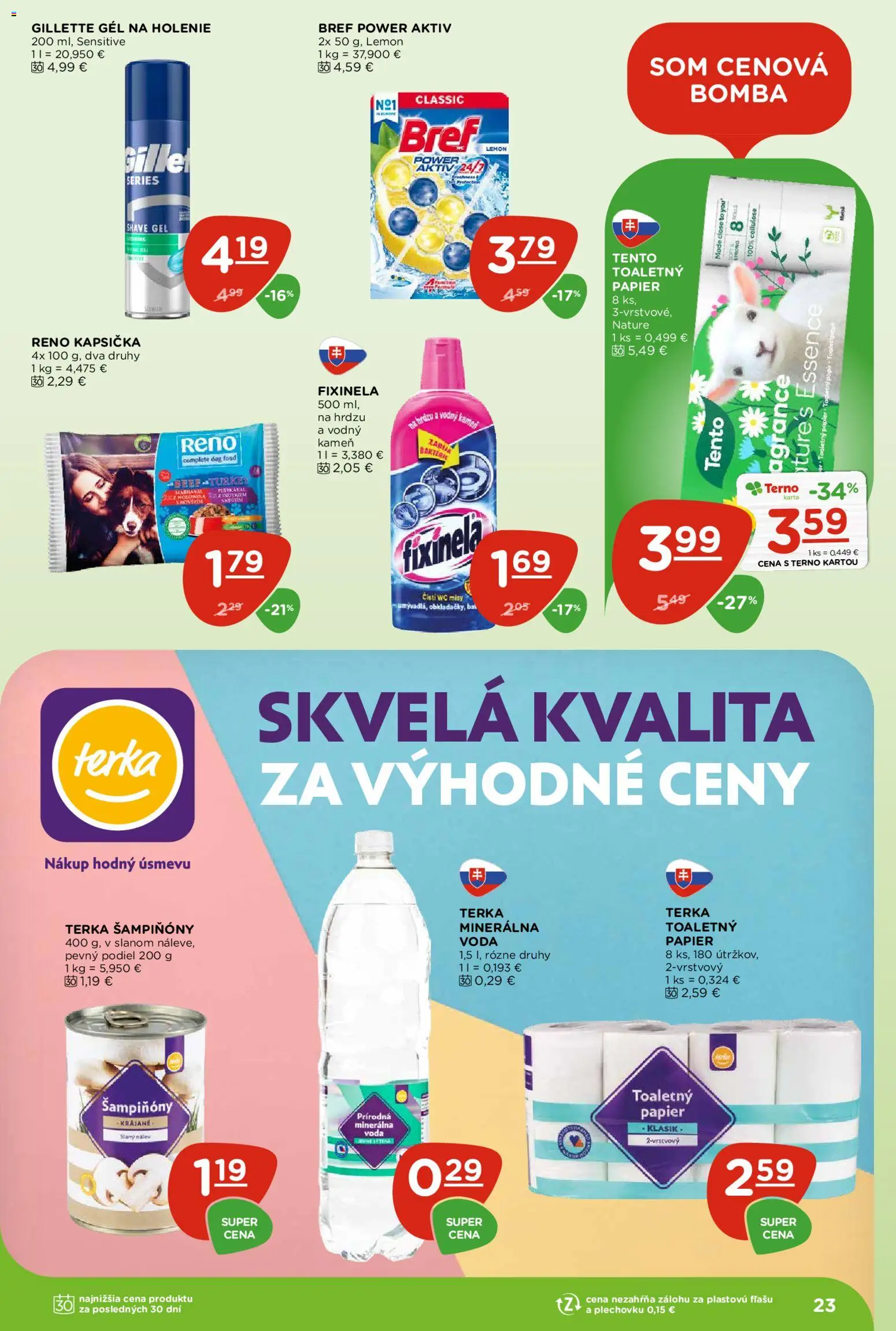 Nové Terno akcie – leták je platný od 18.06.2026 | Strana: 23 | Produkty: Wc, Voda