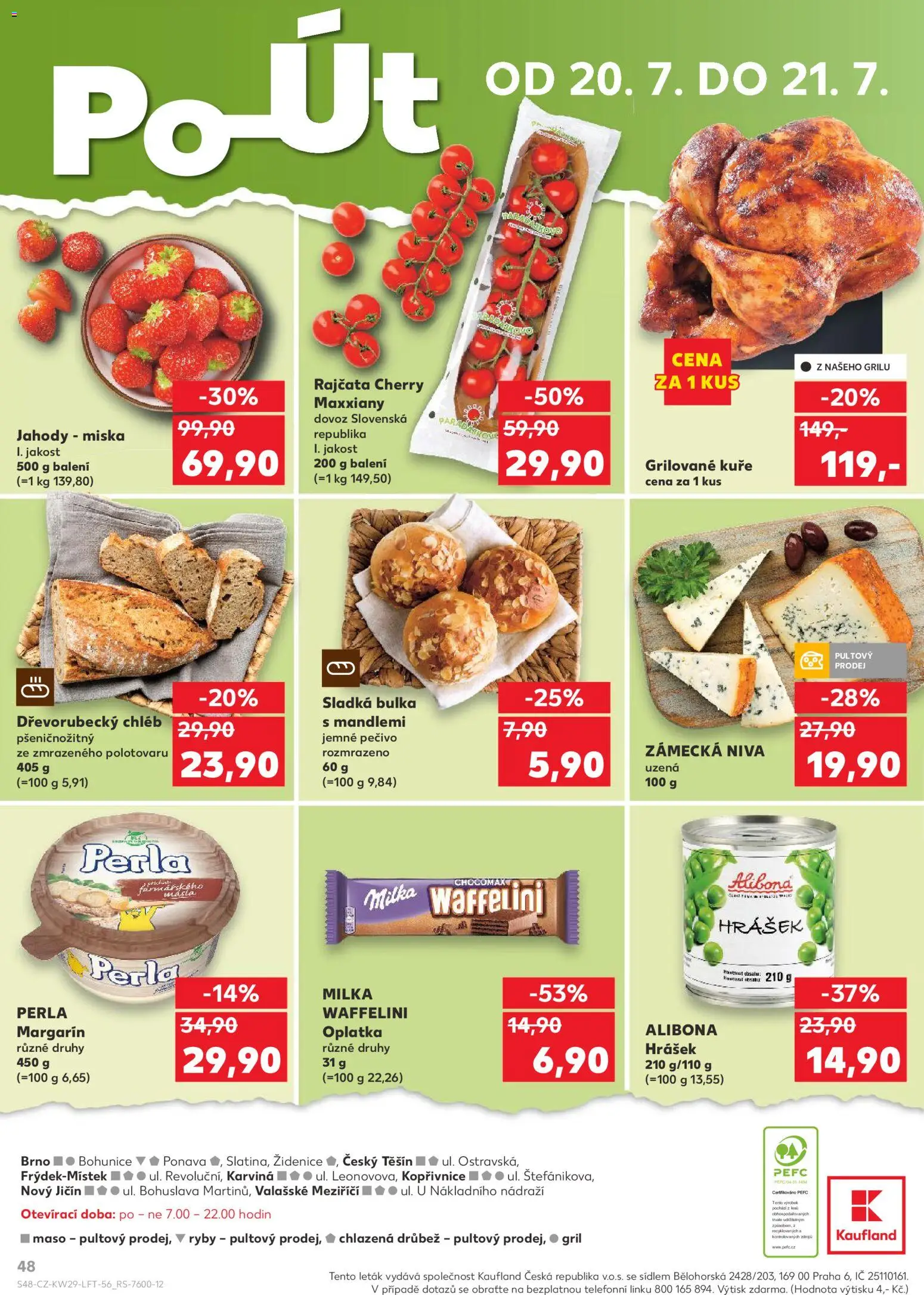 Kaufland leták - Brno od 15.07.2026 | Strana: 48 | Produkty: Chléb, Hrášek, Kuře, Margarín