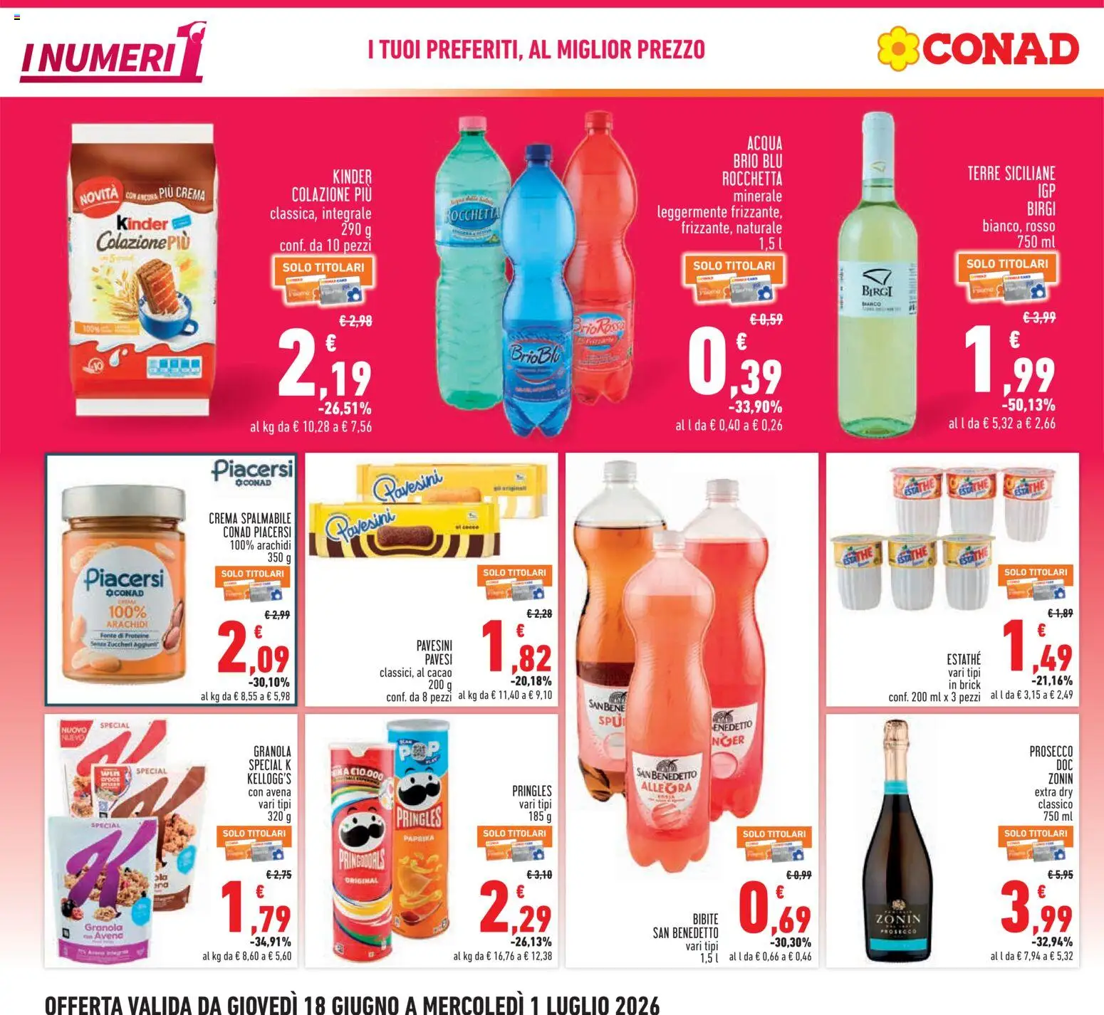 Volantino Conad del 18.06.2026 | Pagina: 4 | Prodotti: Crema, Bibite, Arachidi, Cacao
