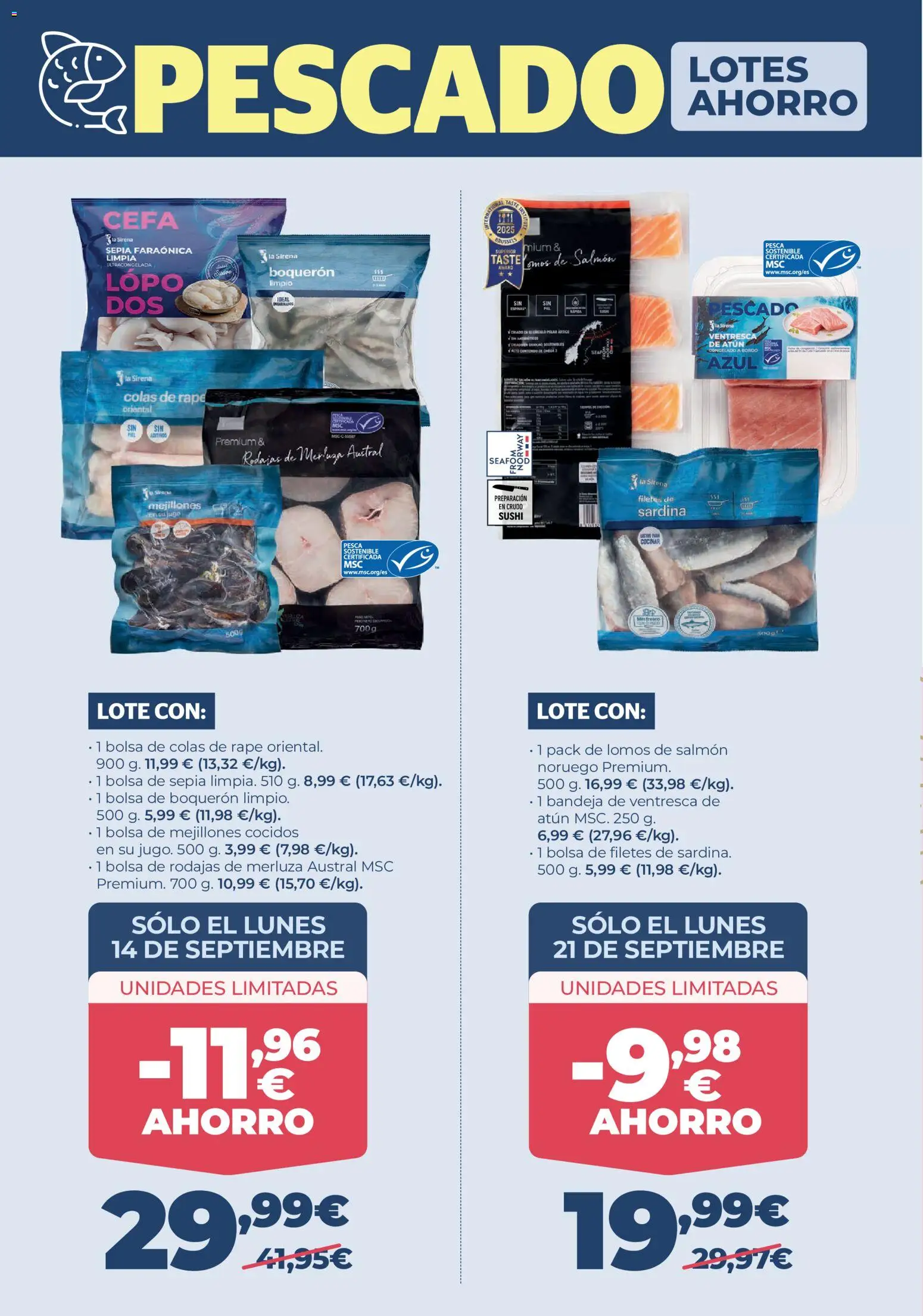 La Sirena folleto │ válido desde el 10/09/2026 | Página: 8 | Productos: Atún, Salmón, Bolsa, Bandeja