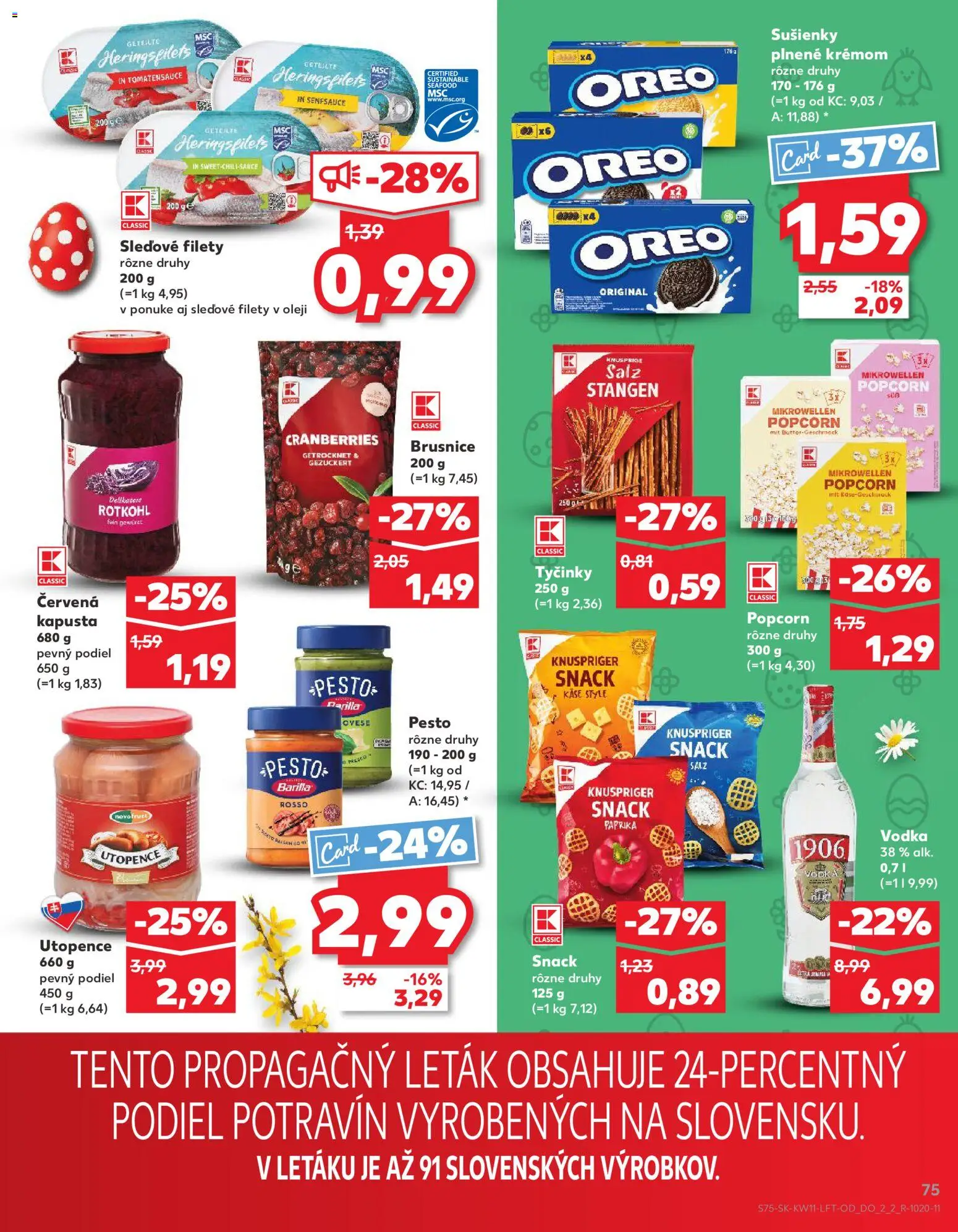 Nové Kaufland akcie – leták je platný od 12.03.2026 | Strana: 75 | Produkty: Paprika, Kapusta, Kapusta červená, Vodka