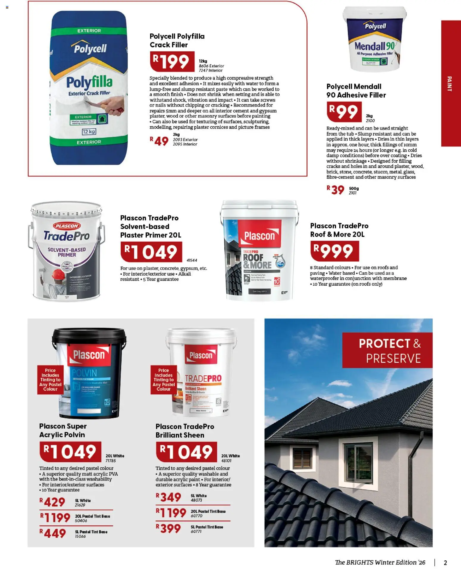 New Brights Hardware catalogue – valid from 01/07/2026 | Page: 3 | Products: Primer, Plaster primer, Polvin, Plaster