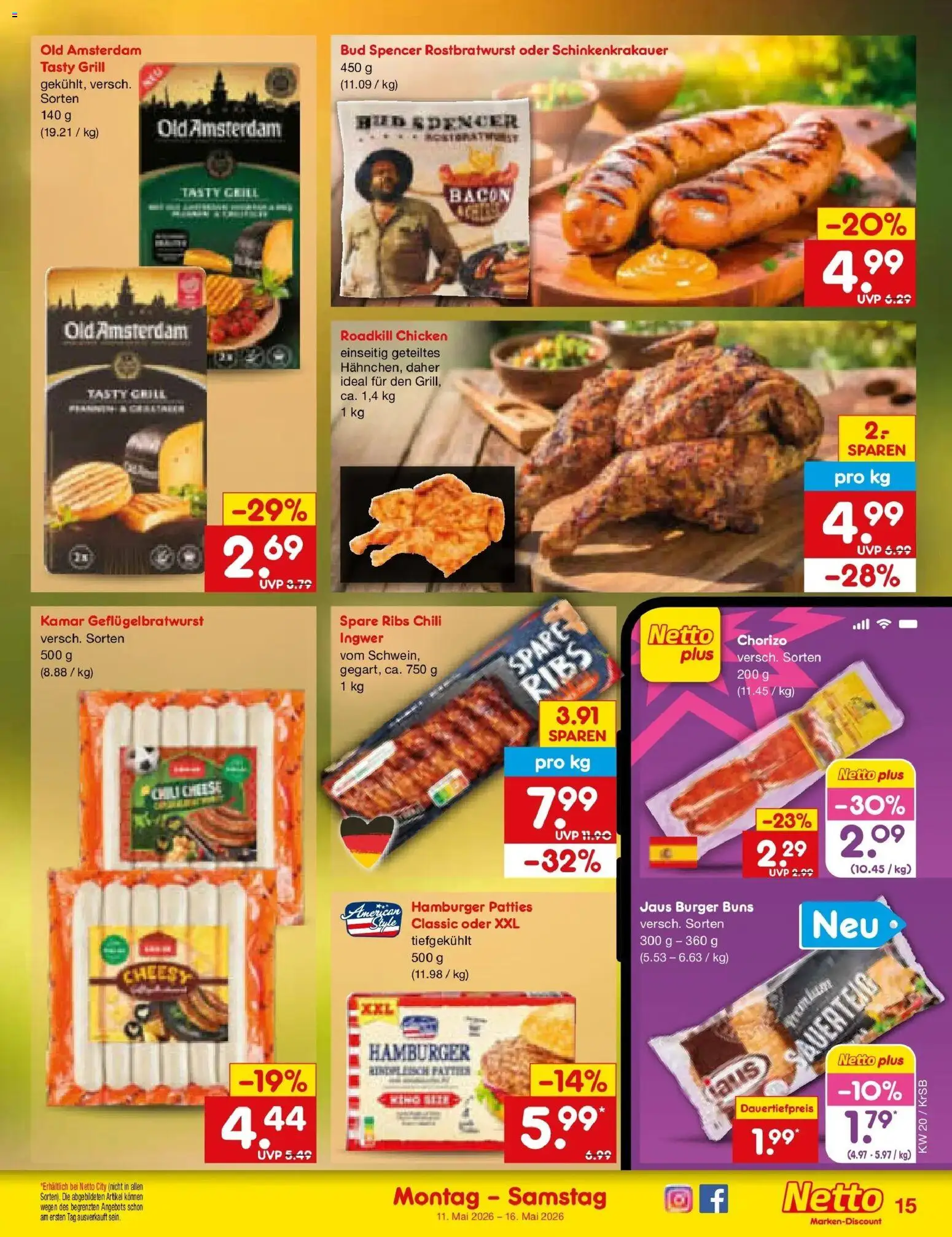 Netto Marken-Discount Prospekt Jüchen	 – gültig ab 10.05.2026 | Seite: 16 | Produkte: Grill, Spare ribs, Burger, Chili