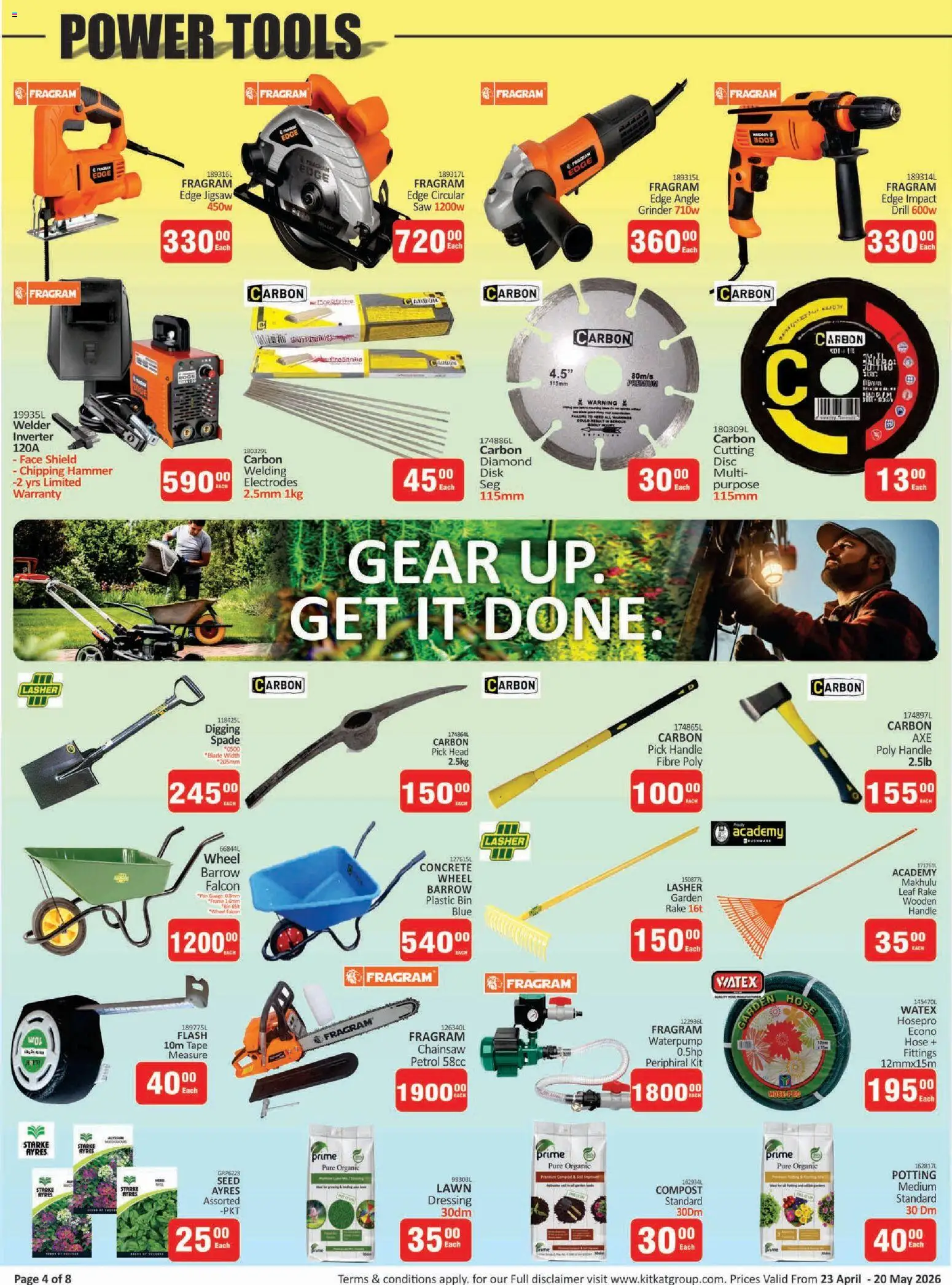 New KIT KAT Cash & Carry catalogue – valid from 23.04.2026 | Page: 4 | Products: Grinder, Chainsaw, Jigsaw, Hammer