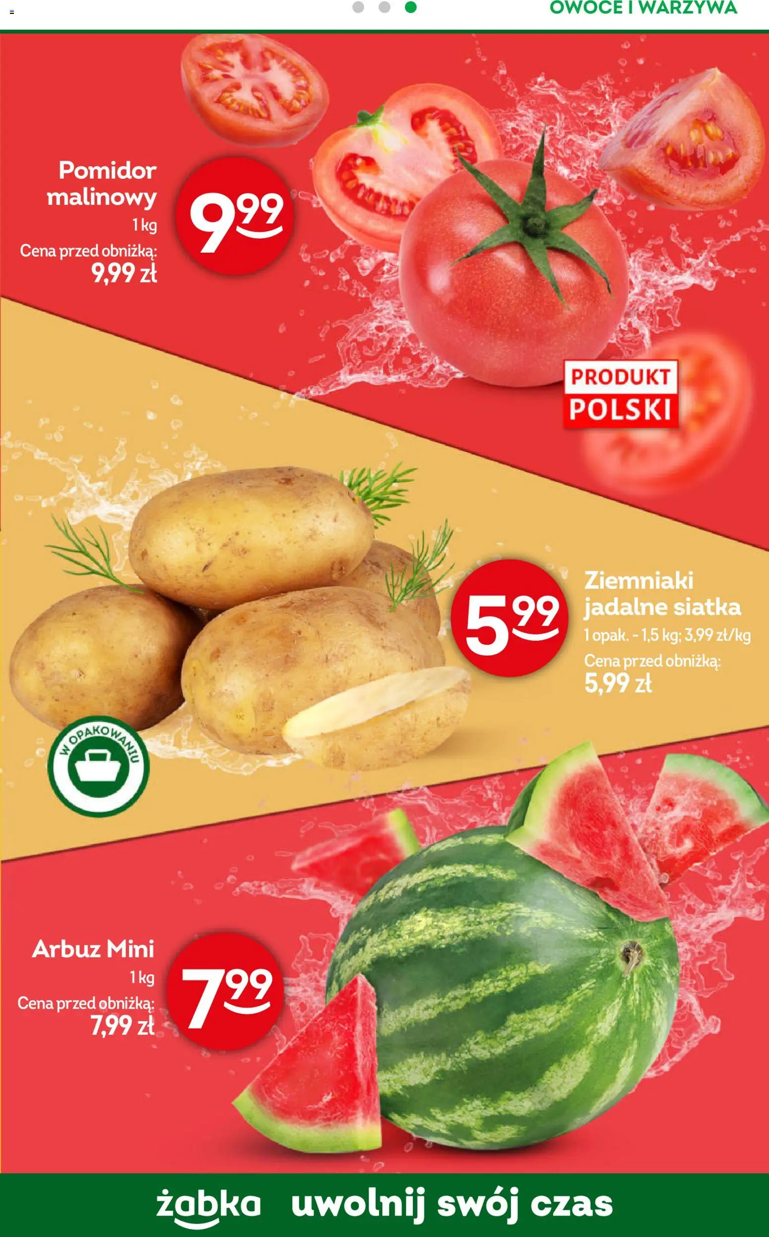 Żabka gazetka - Codzienne produkty od 01.07.2026 | Strona: 9 | Produkty: Arbuz, Siatka, Ziemniaki, Owoce