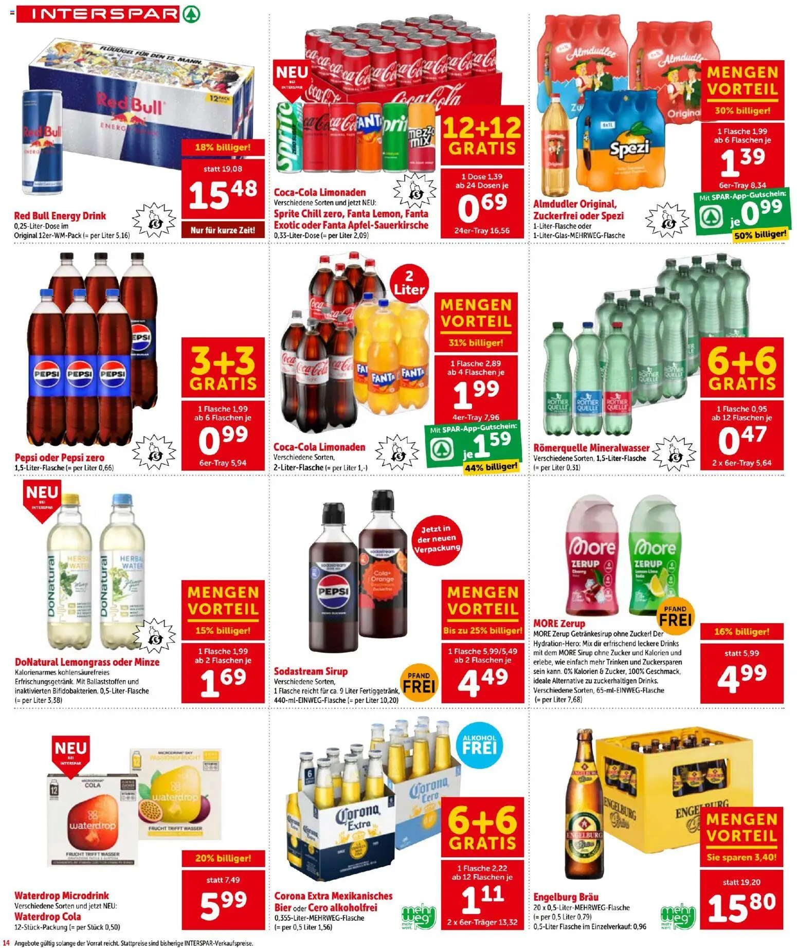 Interspar Flugblatt gültig ab 03.06.2026 | Seite: 14 | Produkte: Wasser, Zucker, Bier