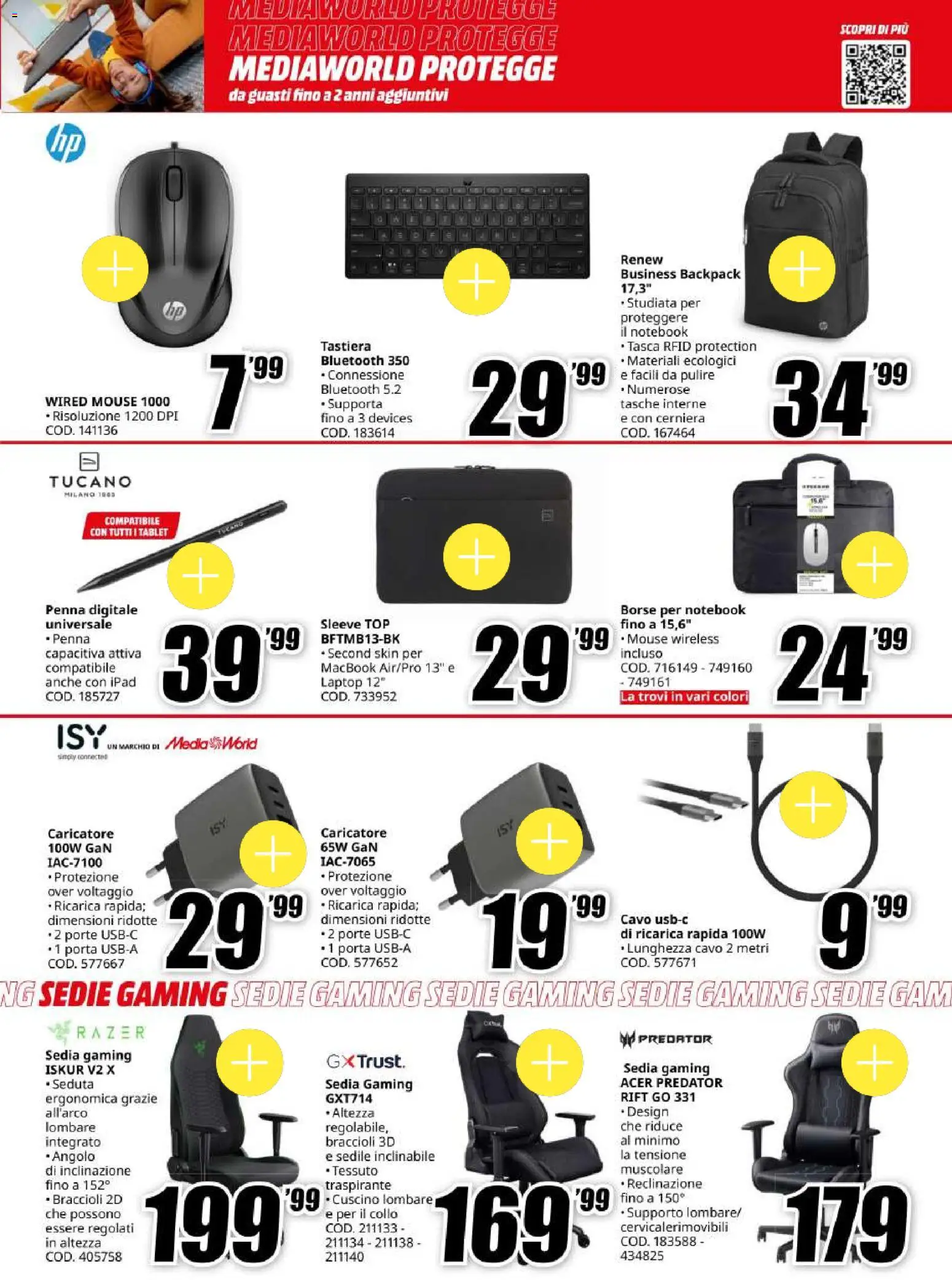 Volantino Media World del 06/10/2026 | Pagina: 15 | Prodotti: Porta, Mouse, Cavo, Tasche