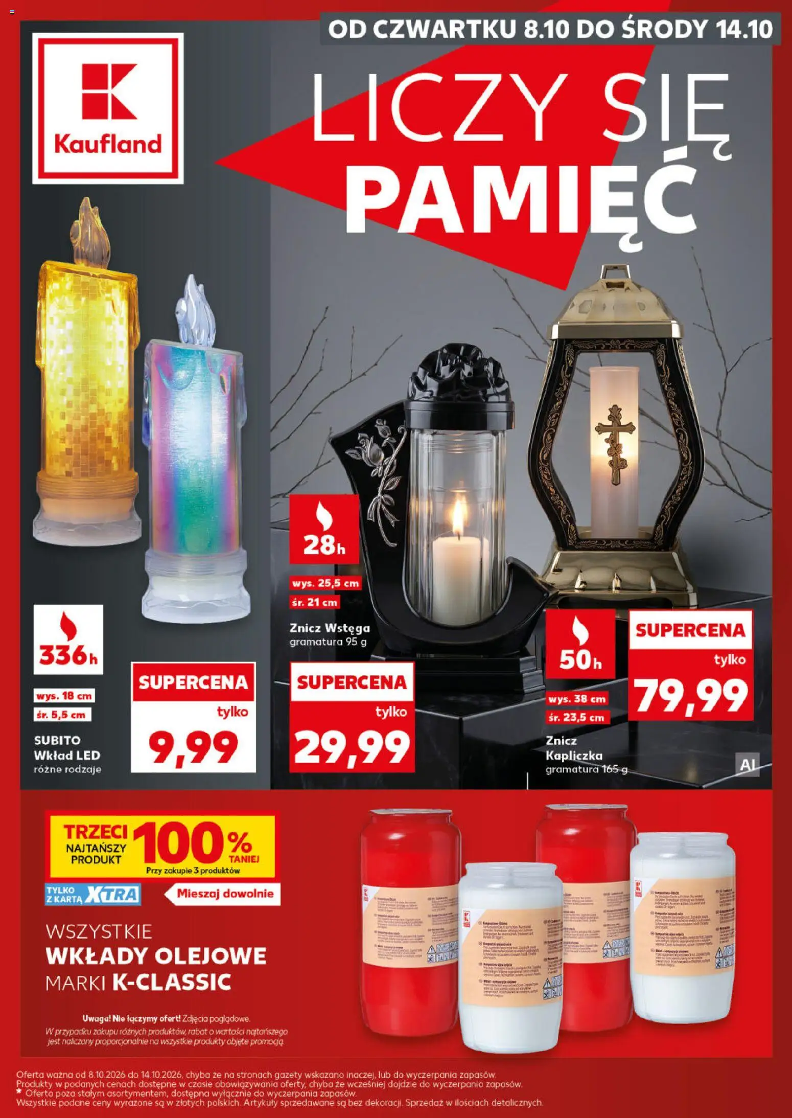 Kaufland Polsko leták - Katalog znicze od 08.10.2026 | Strana: 1 | Produkty: LED