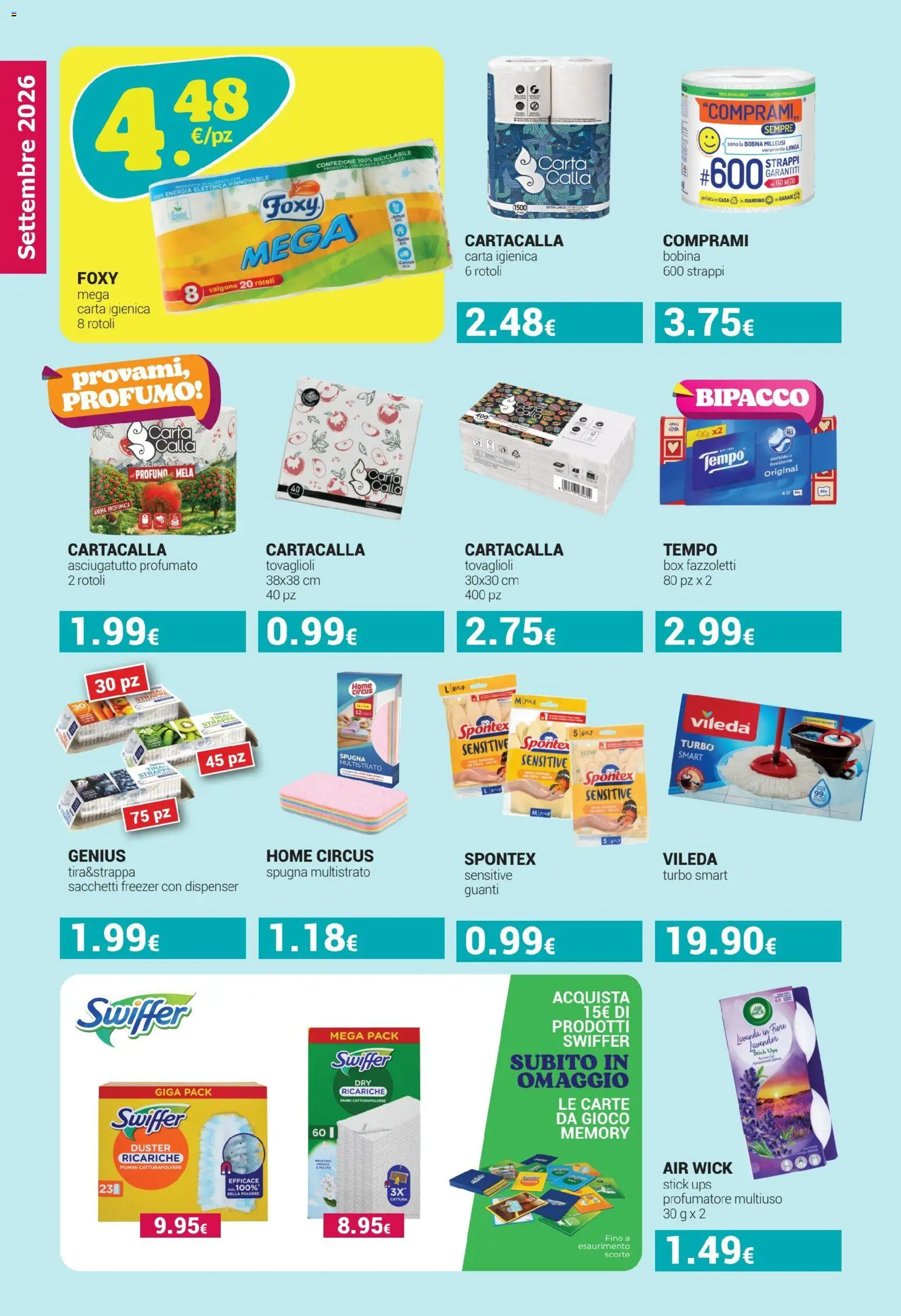 Volantino Tigotà del 01/09/2026 | Pagina: 18 | Prodotti: Carta igienica, Fazzoletti, Gioco, Profumo