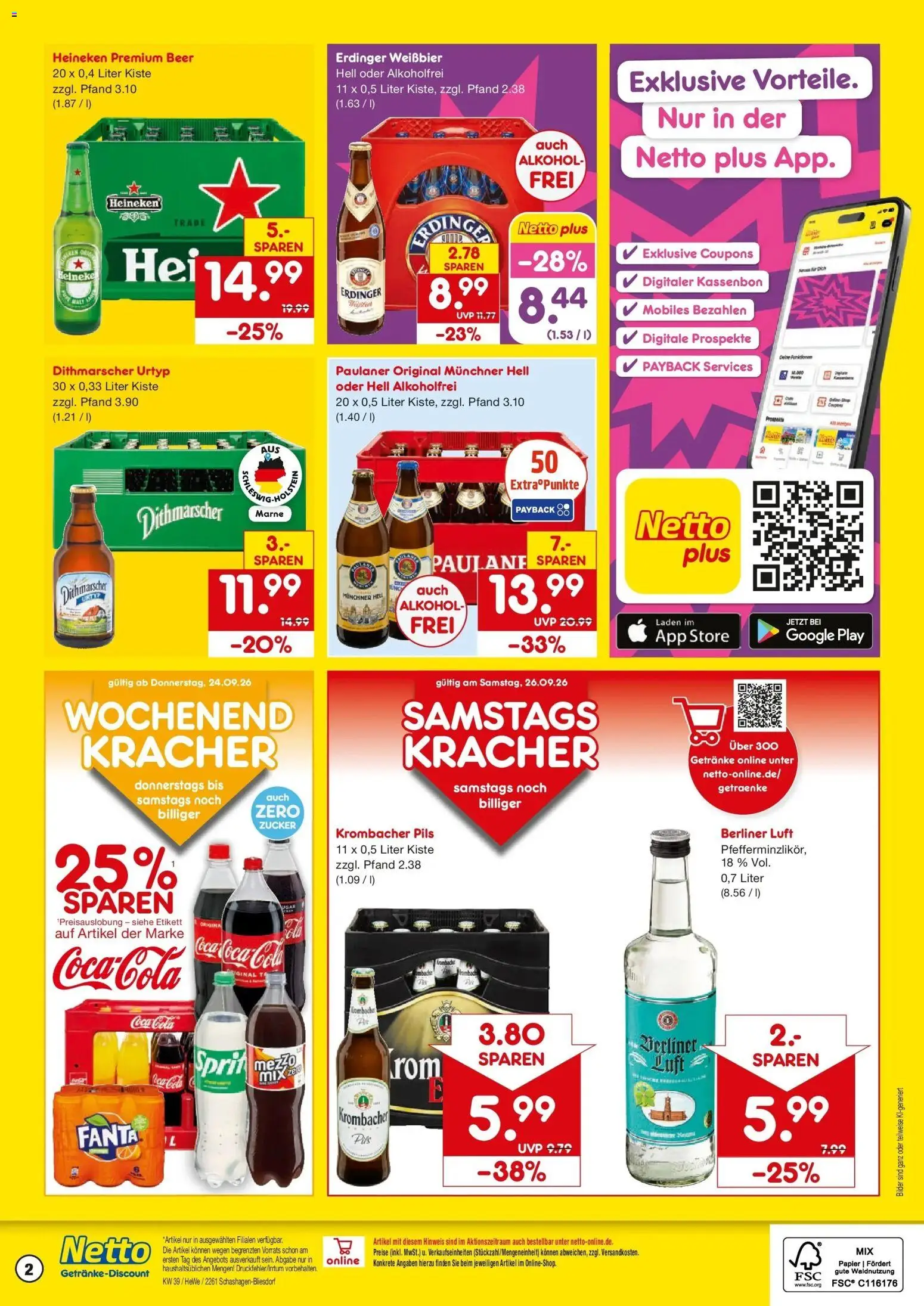 Netto Marken-Discount Prospekt Schashagen-Bliesdorf – gültig ab 21.09.2026 | Seite: 2 | Produkte: Fanta, Cola, Pils, Krombacher