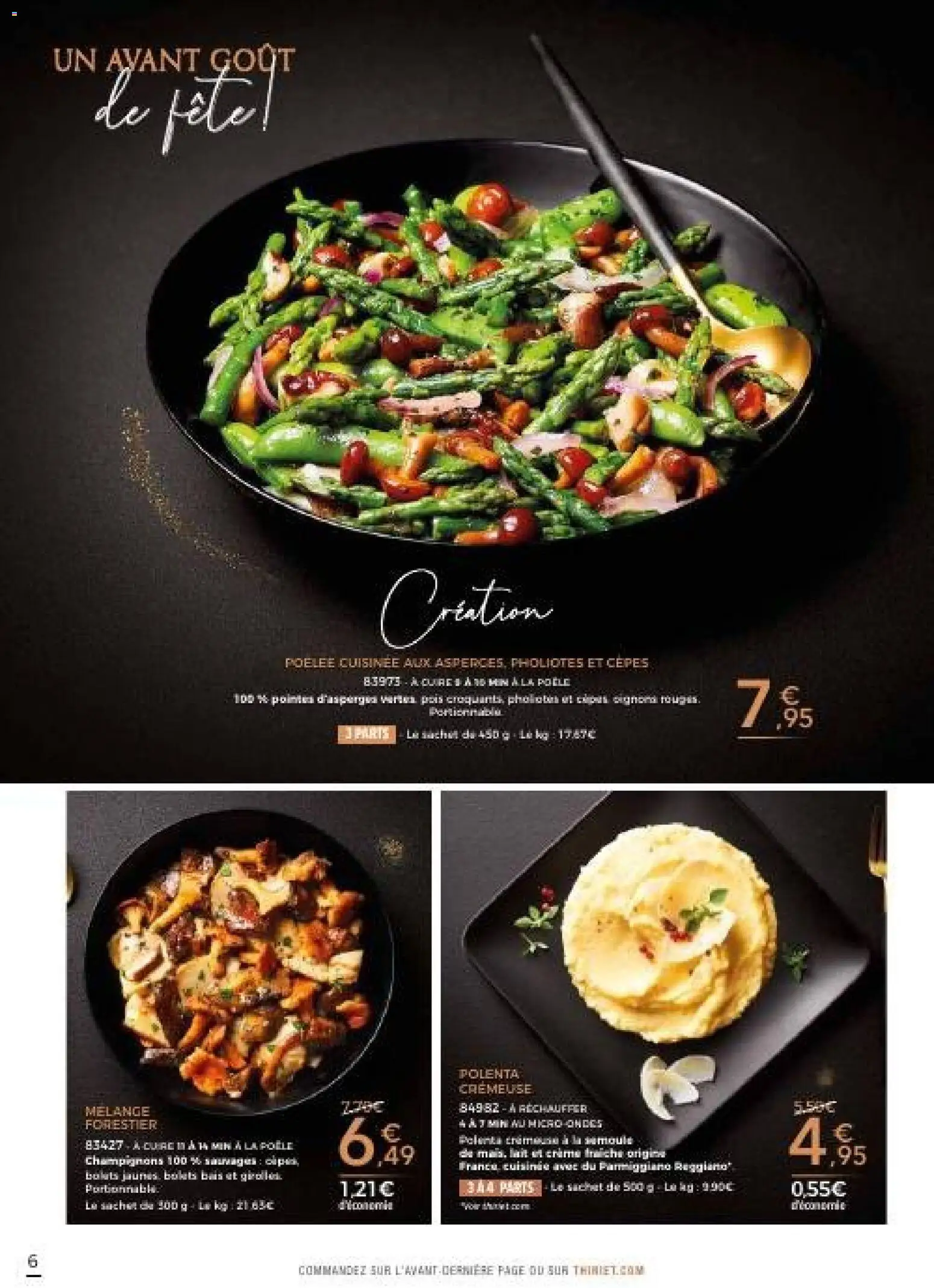 {H1} | Page: 6 | Produits: Poêle, Champignons, Semoule, Pois