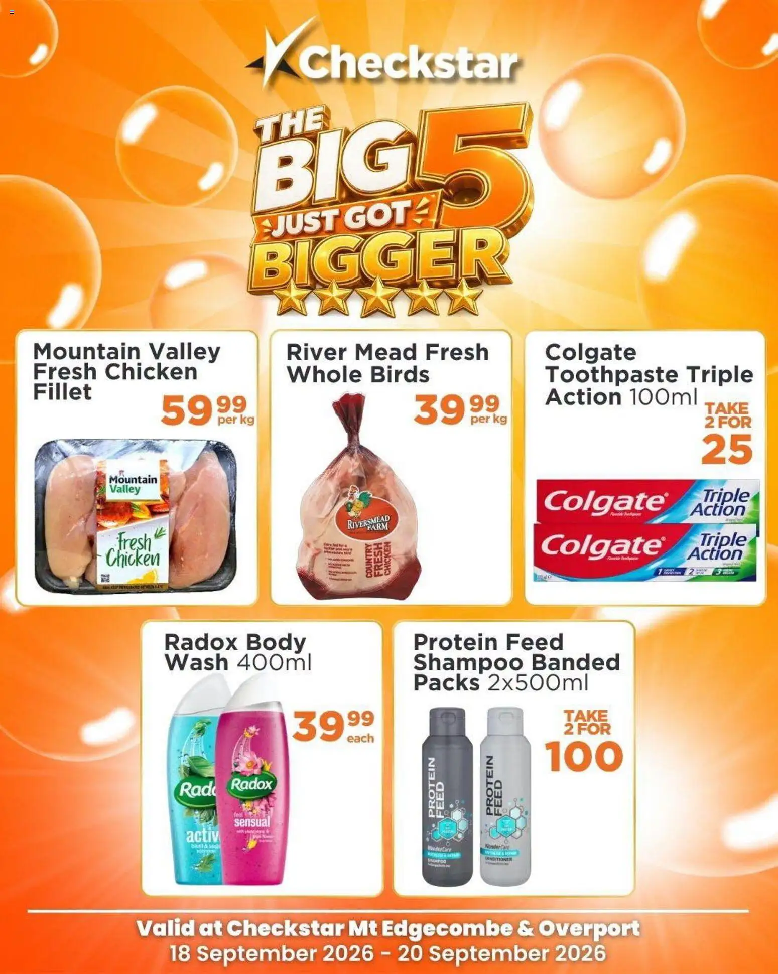 New Check Star catalogue – valid from 18/09/2026 | Page: 2 | Products: Chicken, Shampoo, Toothpaste, Fillet