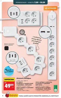 Pogląd oferty "Listwa zasilająca z podstawką na smartfon z 4 gniazdami, Listwa zasilająca z podstawką na smartfon z 4 gniazdami, 3 portami USB-A i USB-C." - ważna od 05.09.2026 | Strona: 6 | Produkty: Smartfon, Przedłużacz