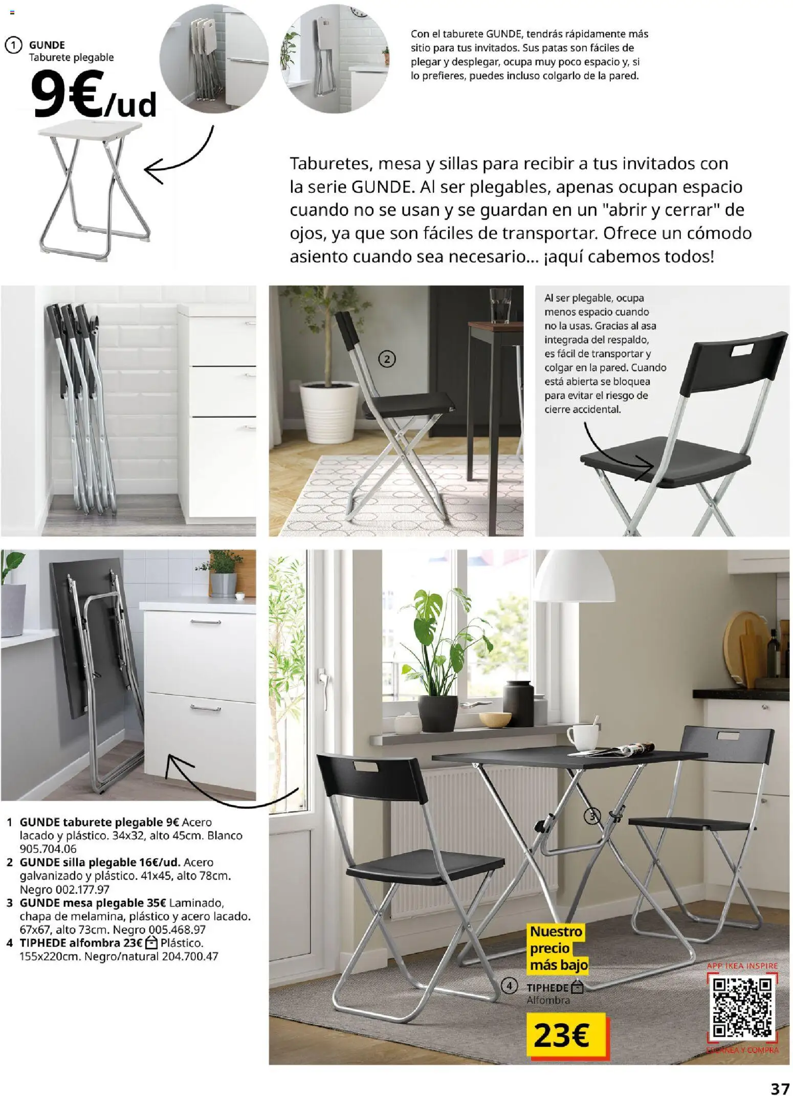Catálogo IKEA Comedores │ válido desde el 06.03.2026 | Página: 37 | Productos: Taburete, Mesa, Silla, Alfombra