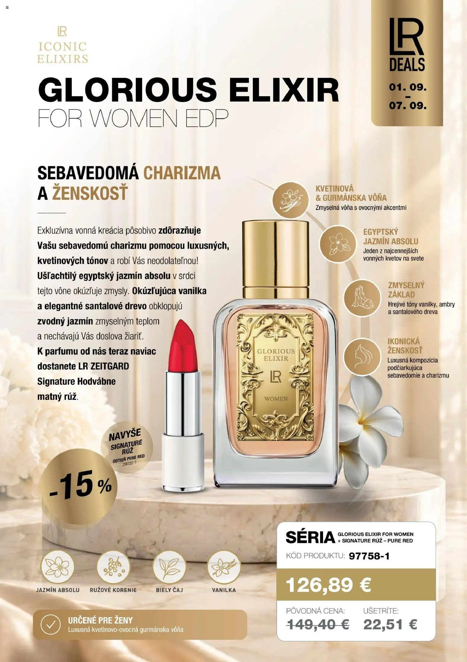 Nové LR akcie – leták je platný od 01.09.2026 | Strana: 13 | Produkty: Čaj, Biely čaj, Korenie, Vanilka