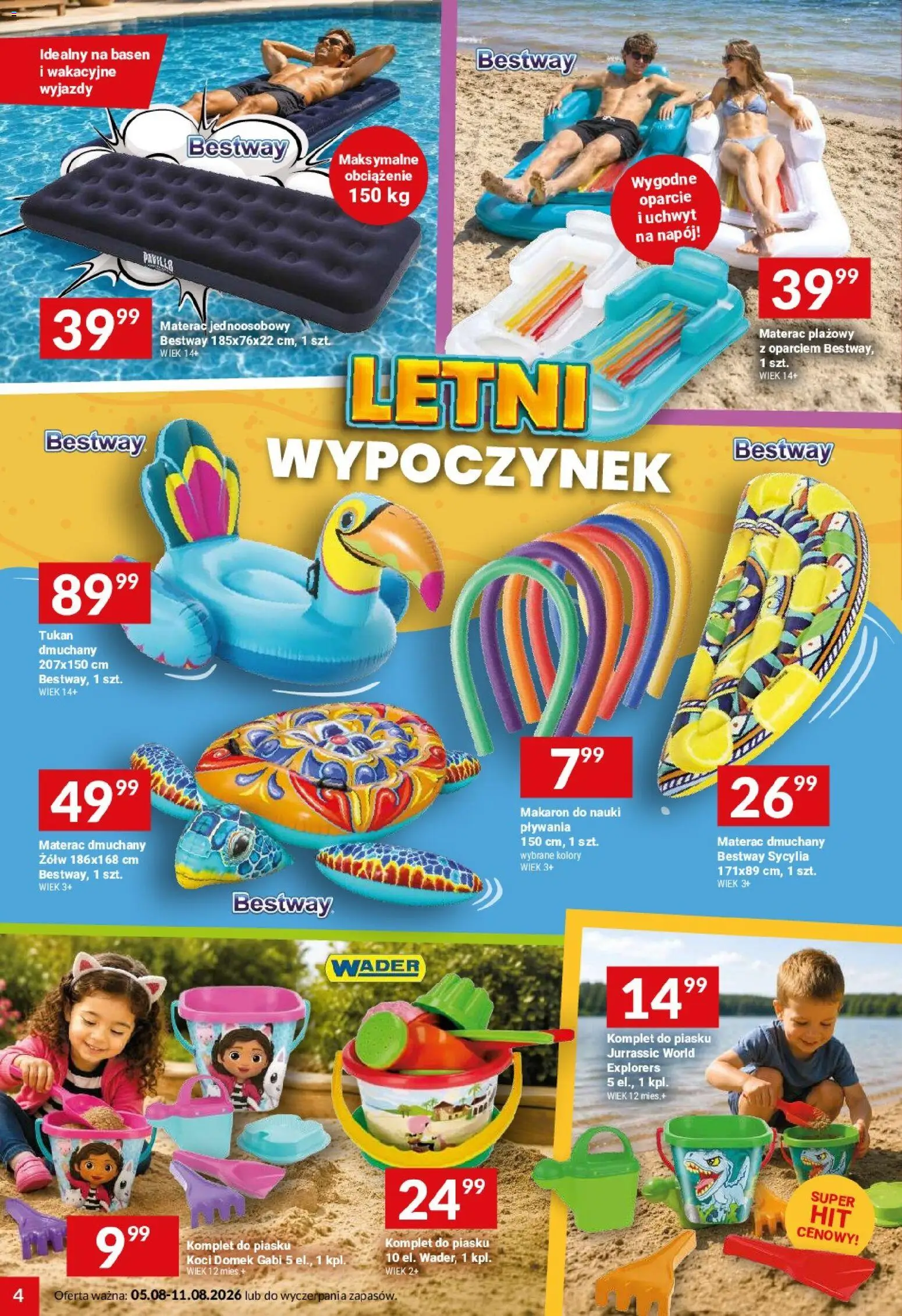 Twój Market gazetka od 05.08.2026 | Strona: 4 | Produkty: Materac, Basen, Makaron