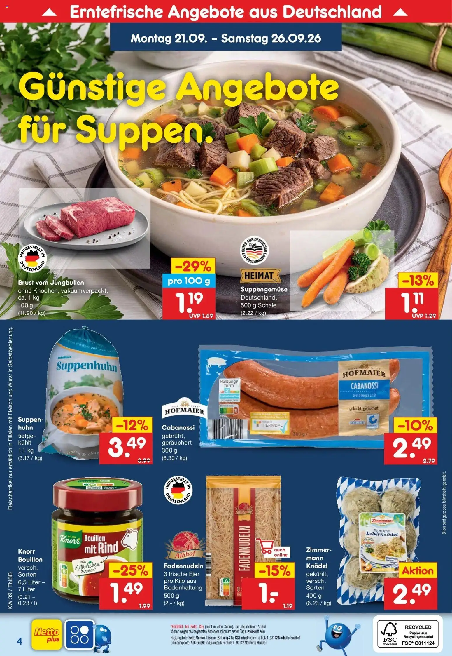 Netto Marken-Discount Prospekt Pirna – gültig ab 21.09.2026 | Seite: 7 | Produkte: Knorr, Bilder, Wurst, Fleisch