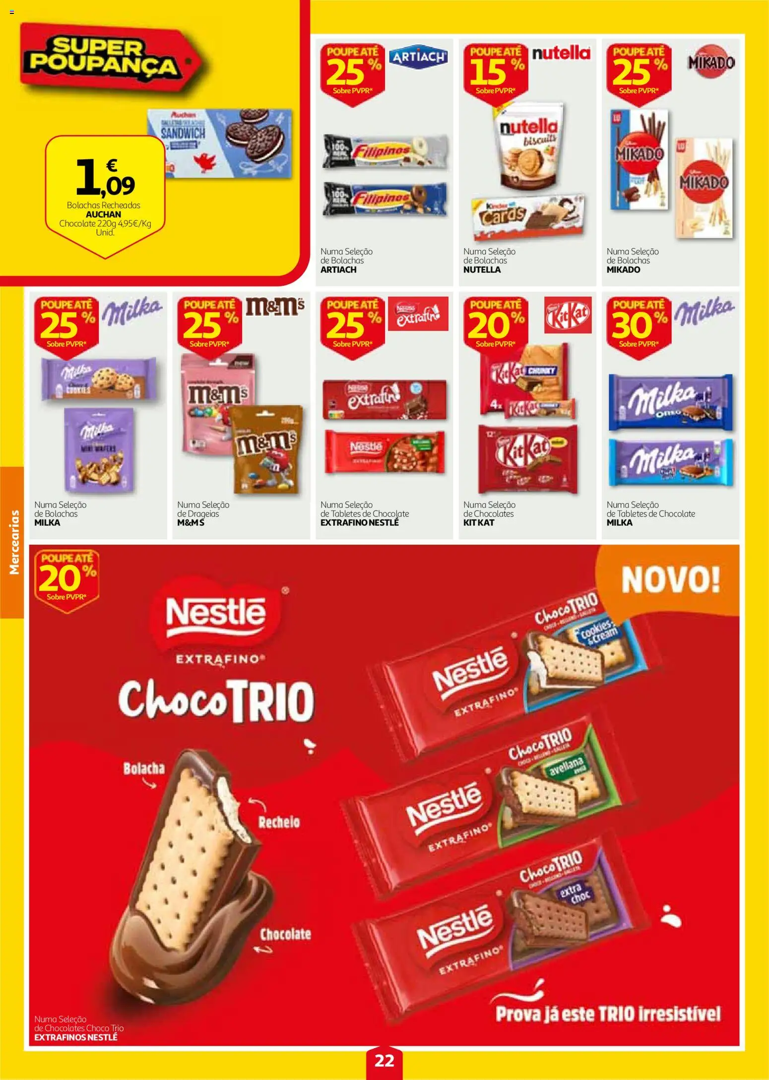 Auchan folheto │ válido de 24/09/2026 | Página: 22 | Produtos: Filipinos, Nutella, Bolachas, Chocolates