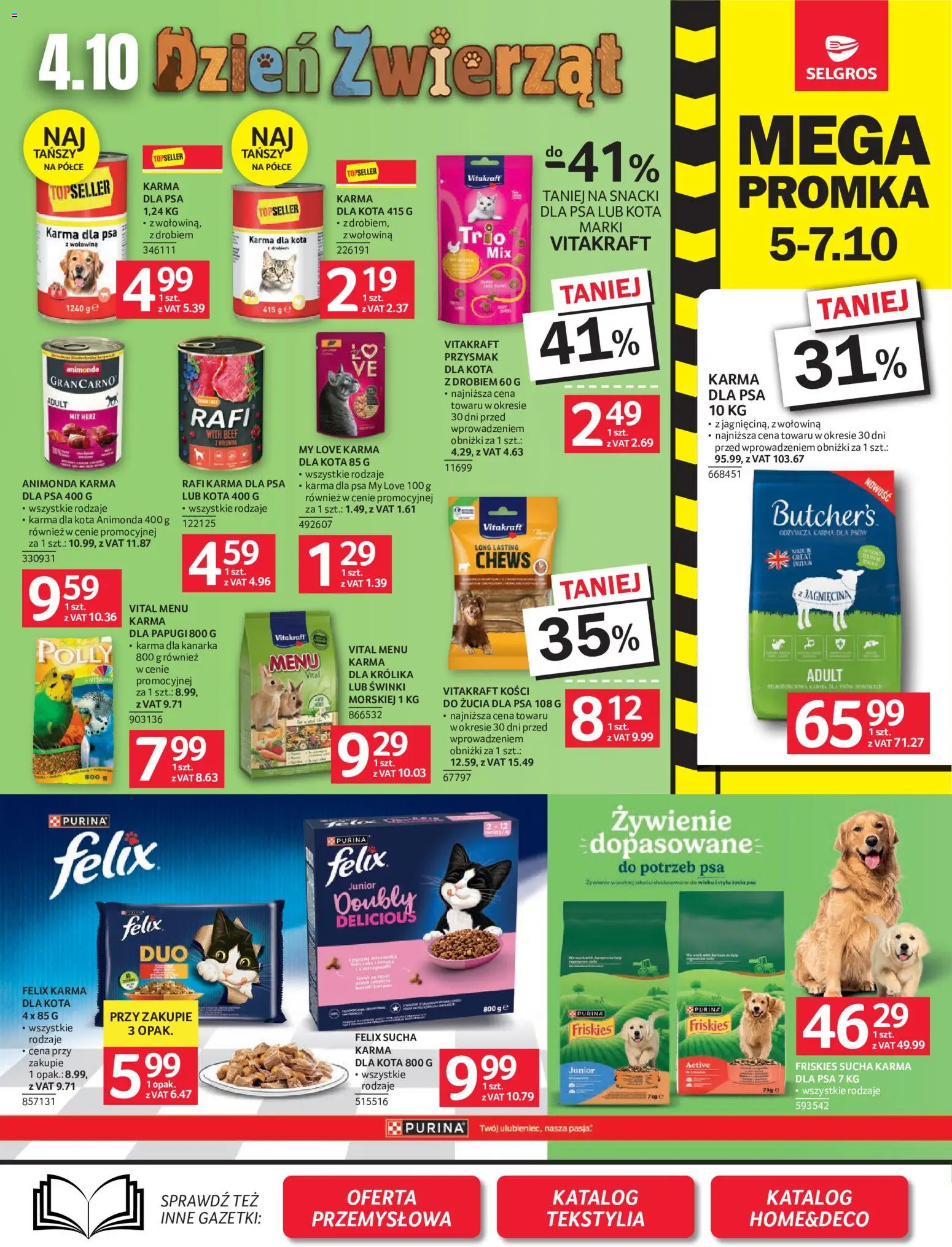 Selgros cash&carry gazetka od 24.09.2026 | Strona: 11 | Produkty: Karma dla kota, Karma dla psa, Karma, Tekstylia