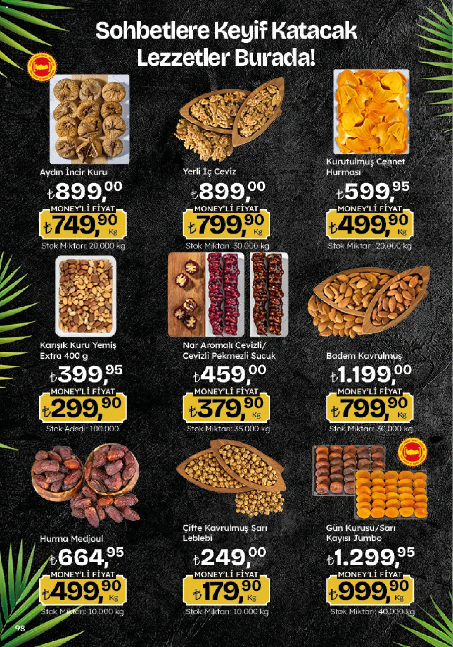 Migros Katalog - Migroskop - 04.06.2026 tarihinden itibaren geçerlidir | Sayfa: 98 | Ürünler: Kayısı, Hurma, Ceviz, Sucuk