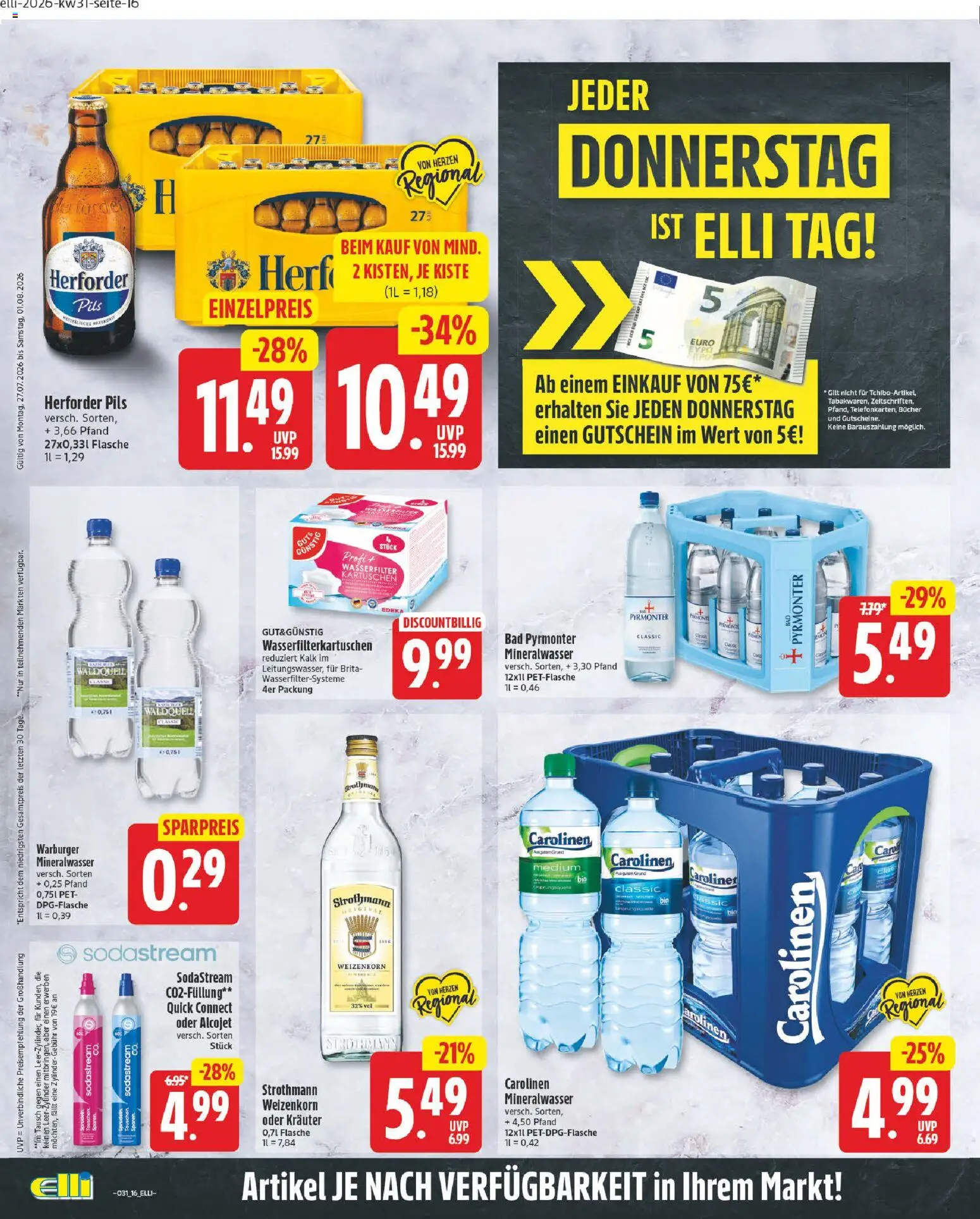 Elli Markt Prospekt Verl – gültig ab 27.07.2026 | Seite: 20 | Produkte: Bad, Pils, Mineralwasser, Sodastream