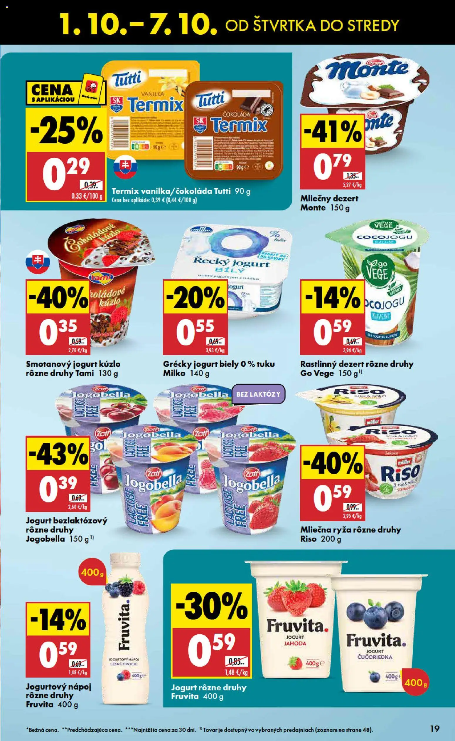Nové Biedronka akcie – leták je platný od 01.10.2026 | Strana: 19 | Produkty: Jogurt, Mliečna ryža, Smotanový jogurt, Dezert