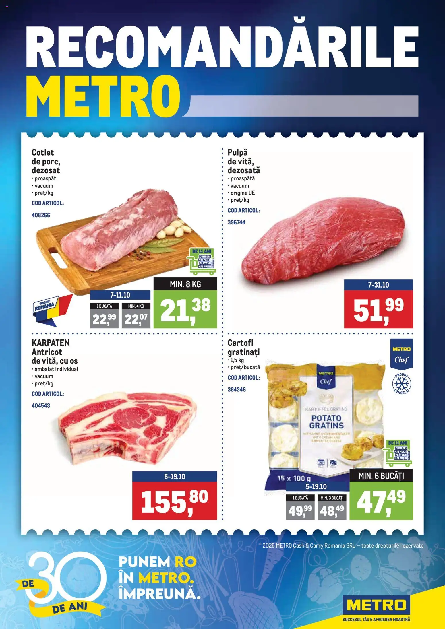 Noul catalog Metro – valabil de la 05.10.2026 | Pagină: 1 | Produse: Cotlet, Cartofi