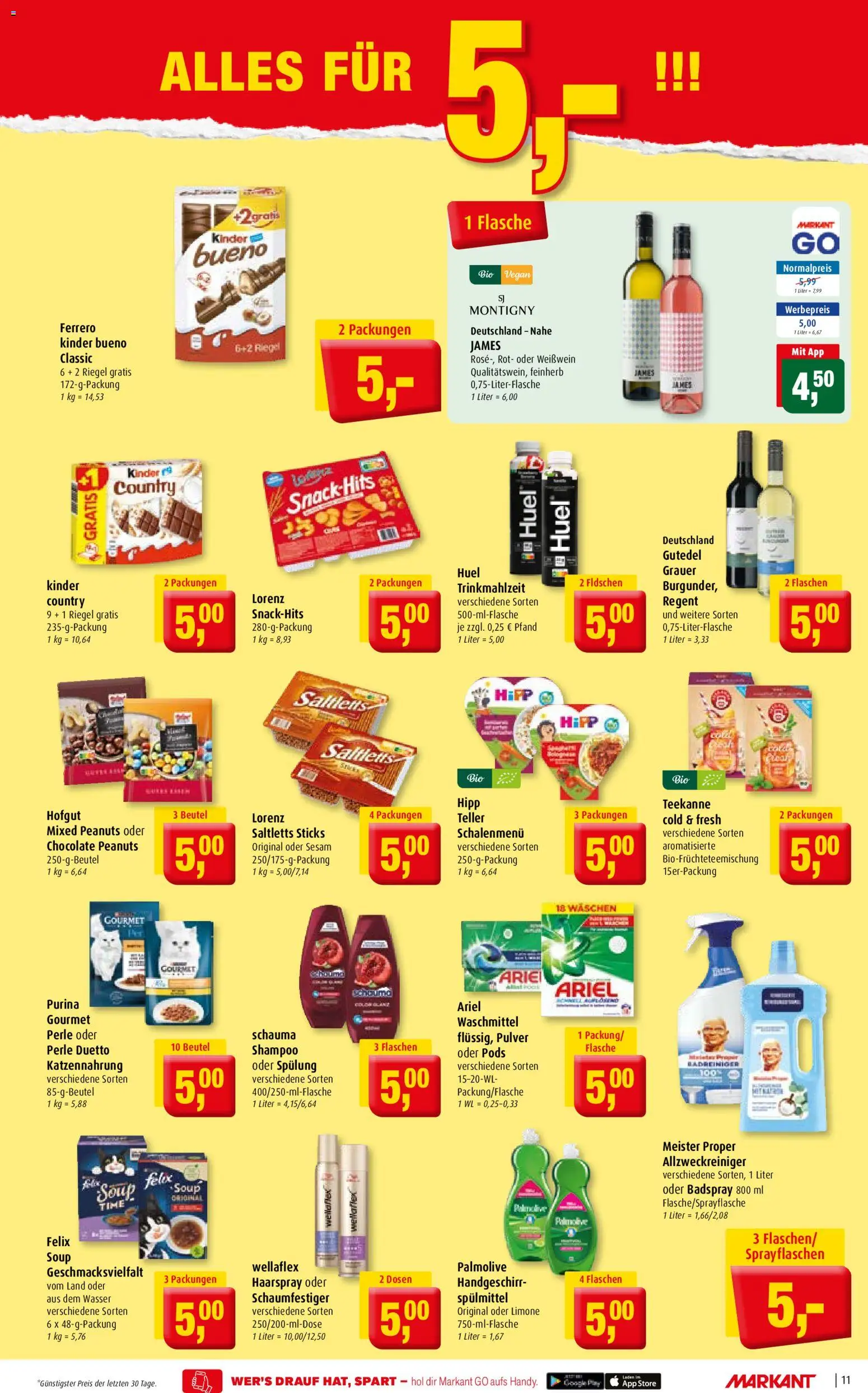 Markant Prospekt – gültig ab 29.06.2026 | Seite: 11 | Produkte: Ariel, Weißwein, Kinder bueno, Teekanne