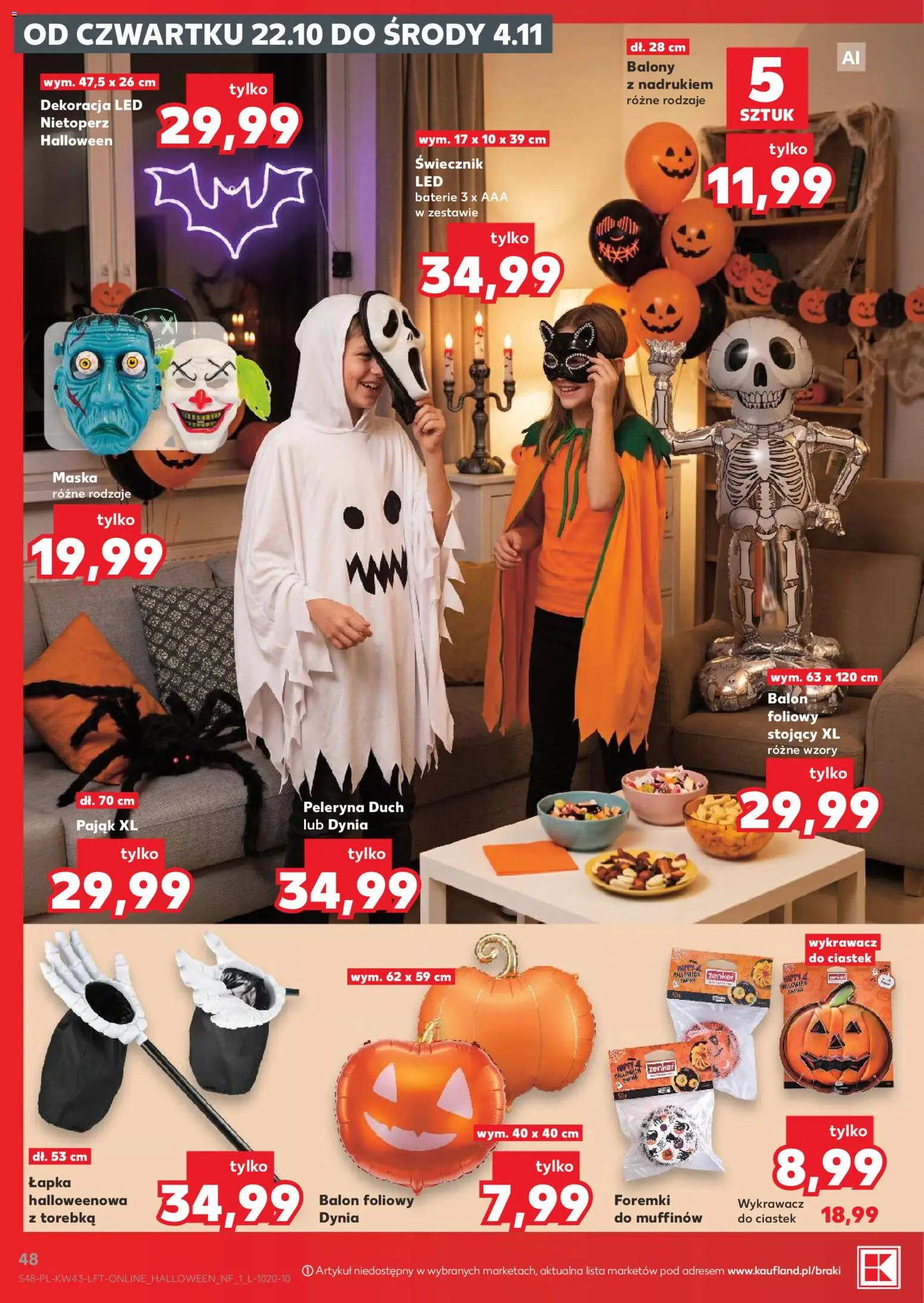 Kaufland Polsko leták od 22.10.2026 | Strana: 48 | Produkty: Baterie, Balón, LED, Maska