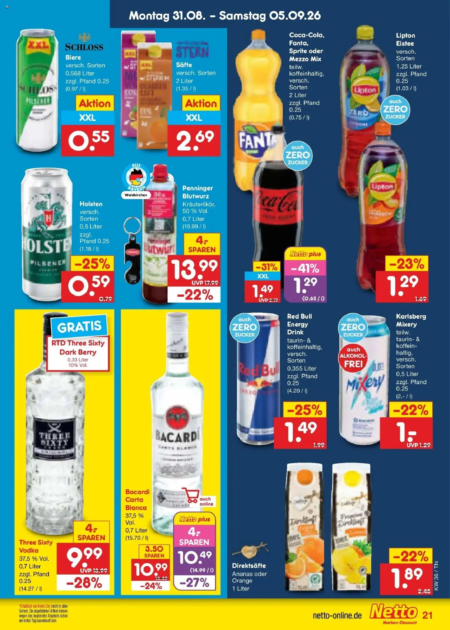 Netto Marken-Discount Prospekt Thiendorf – gültig ab 31.08.2026 | Seite: 27 | Produkte: Fanta, Sprite, Ananas, Alkohol