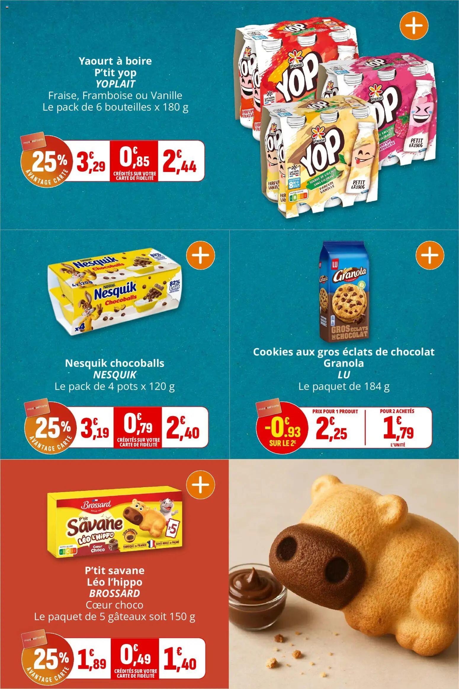 {H1} | Page: 5 | Produits: Nesquik, Framboise, Huile, Chocolat